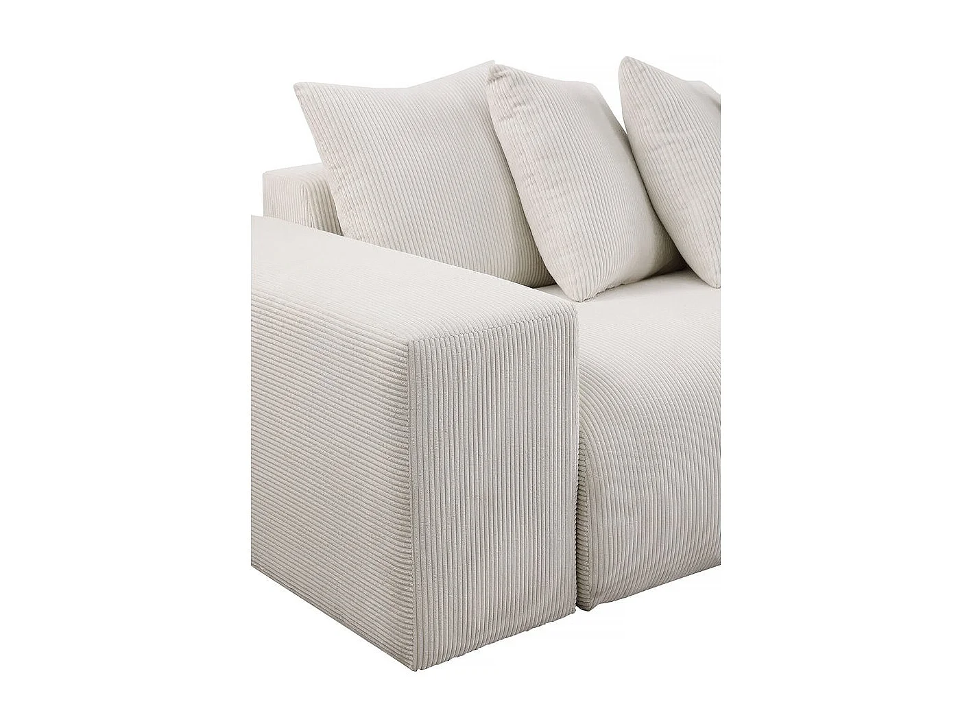 Bank 3-zitsbank meubel ribfluweel geribd velours "Rivoli" - Beige - lichtbruin