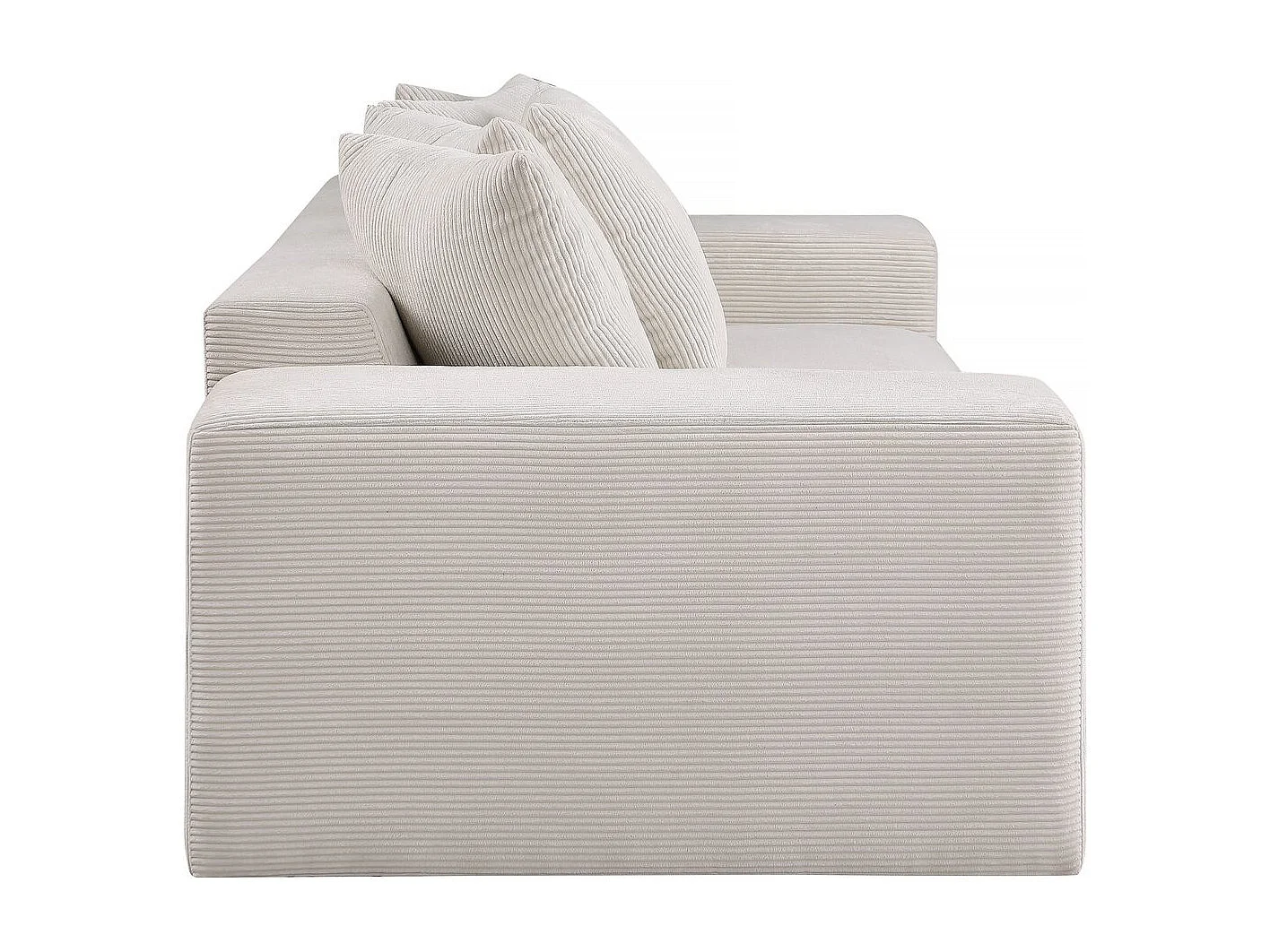 Bank 3-zitsbank meubel ribfluweel geribd velours "Rivoli" - Beige - lichtbruin