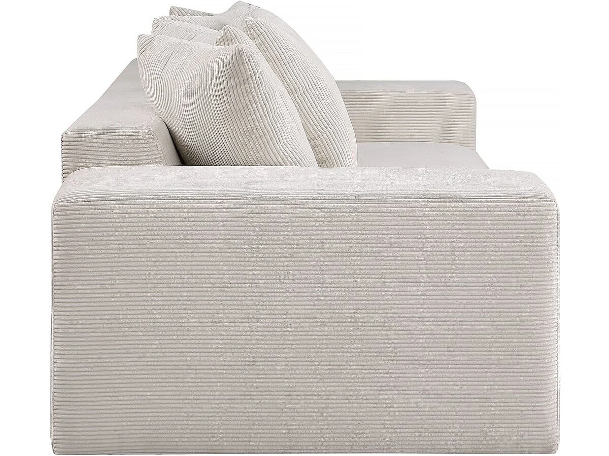Bank 3-zitsbank meubel ribfluweel geribd velours "Rivoli" - Beige - lichtbruin