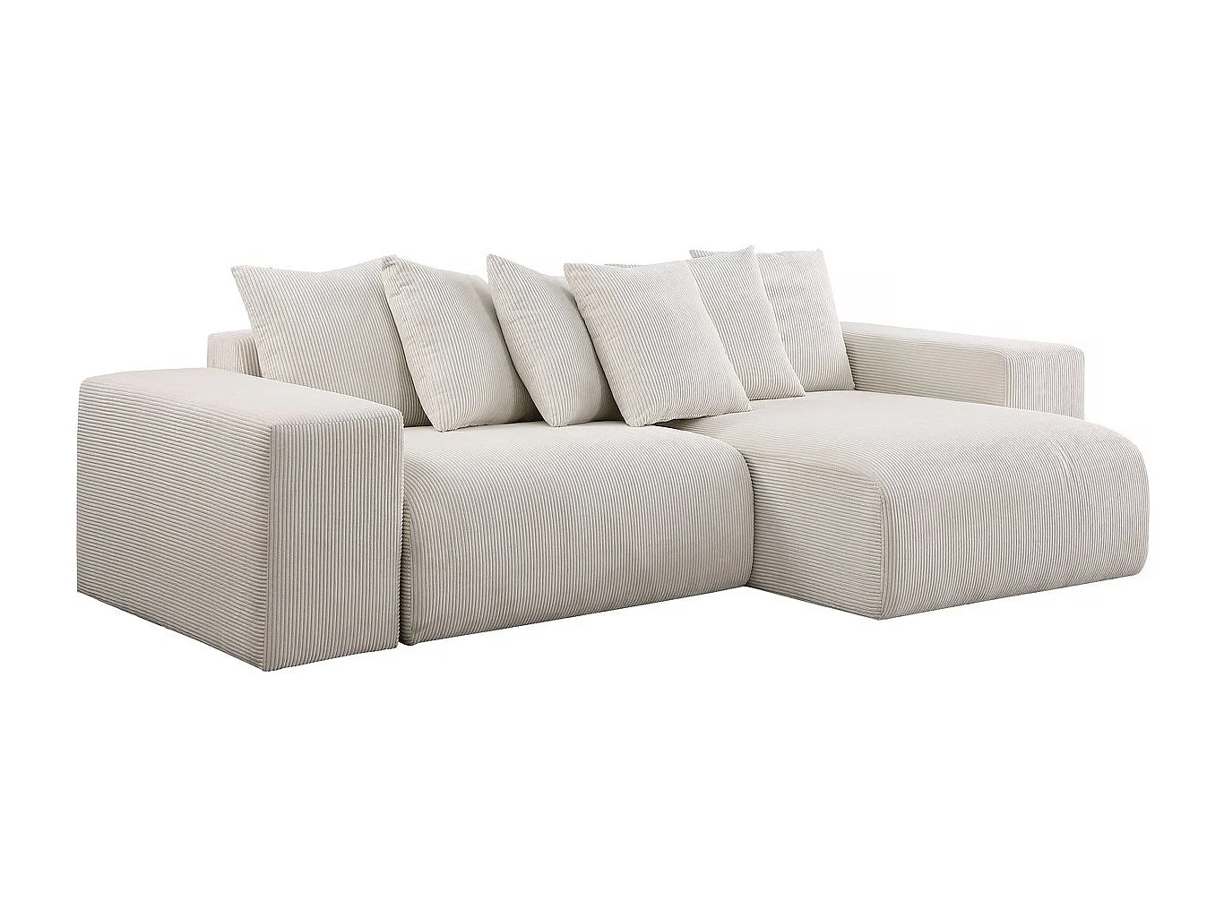 Narożnik sztruksowy "Rivoli" - 312 x 176 x 49 cm - Beżowy