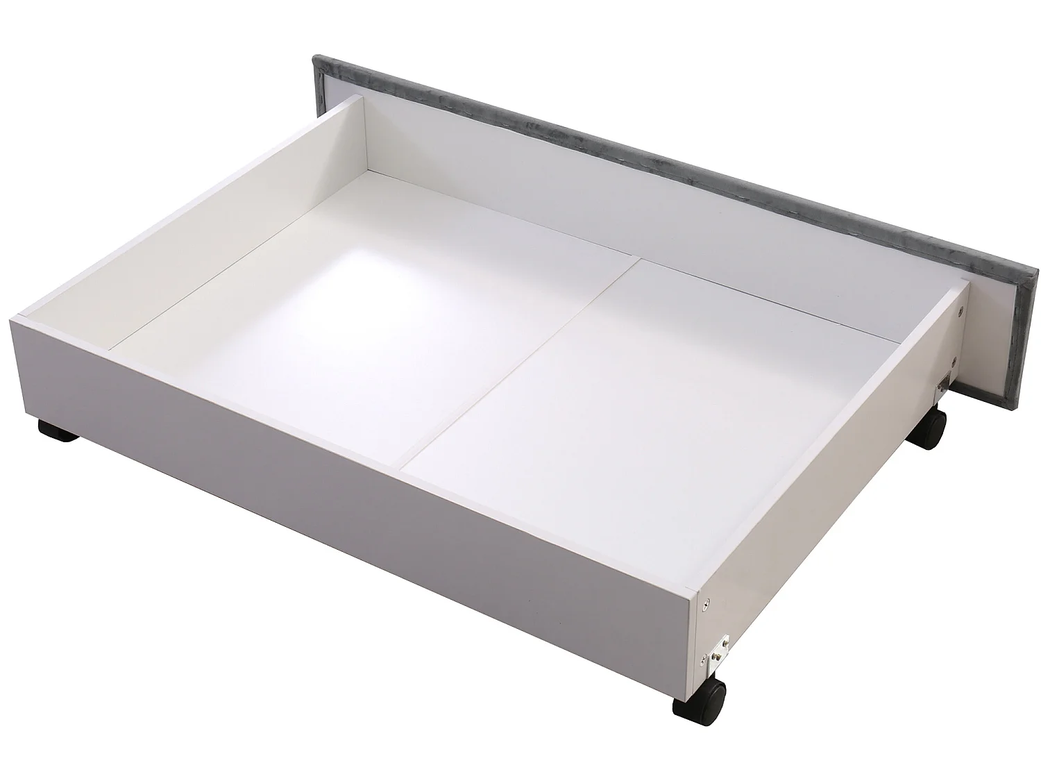 Bett mit 2 Schubladen – 140 x 200 cm – Samt – Lattenrost – graue Farbe