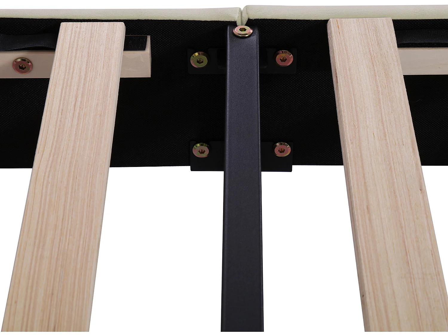 Cama con cabecero ajustable - 90 x 200 cm - terciopelo - somier de láminas - color beige