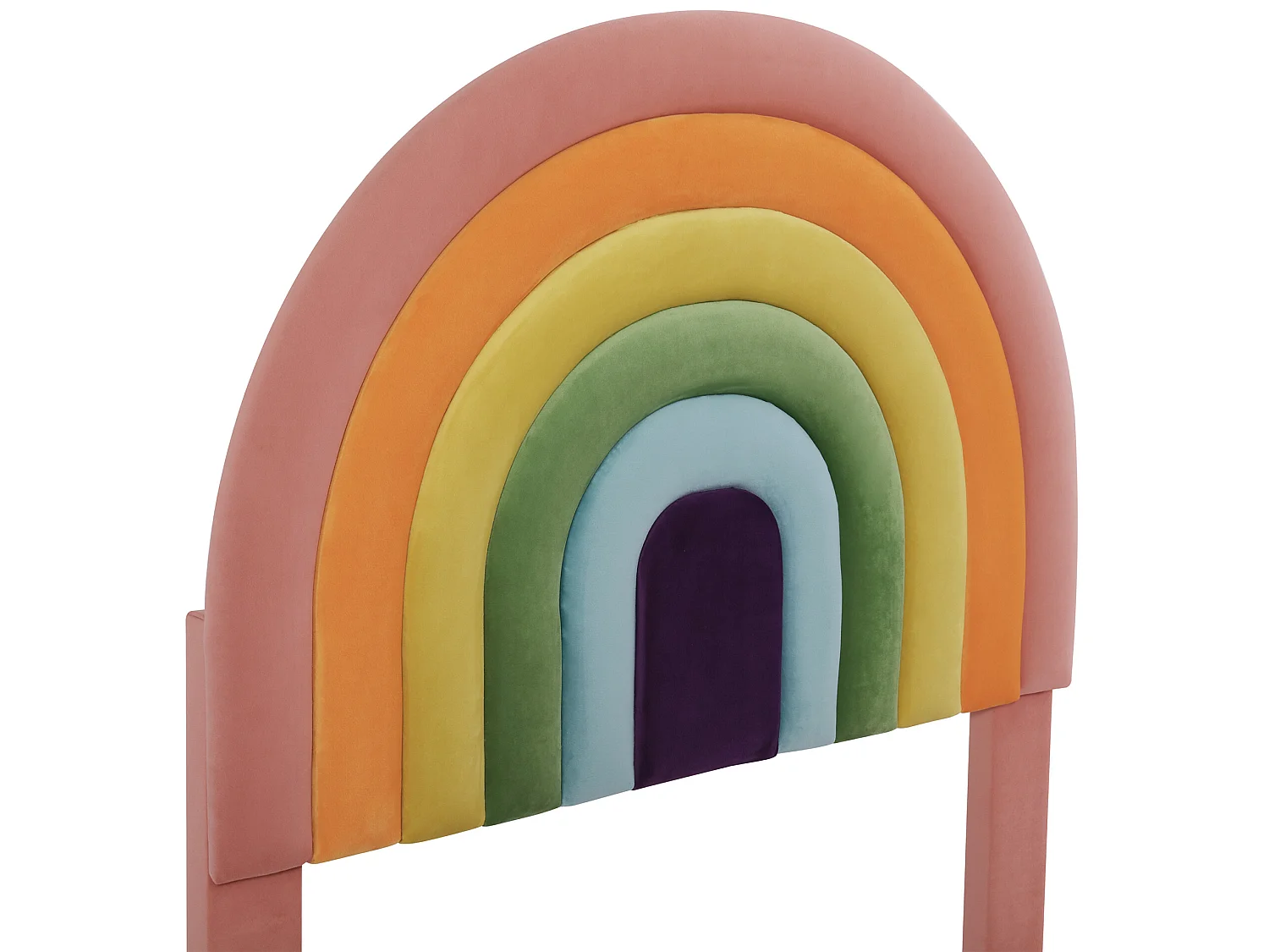 Cama com cabeceira regulável - 90 x 200 cm - veludo - base de ripas - cor rosa