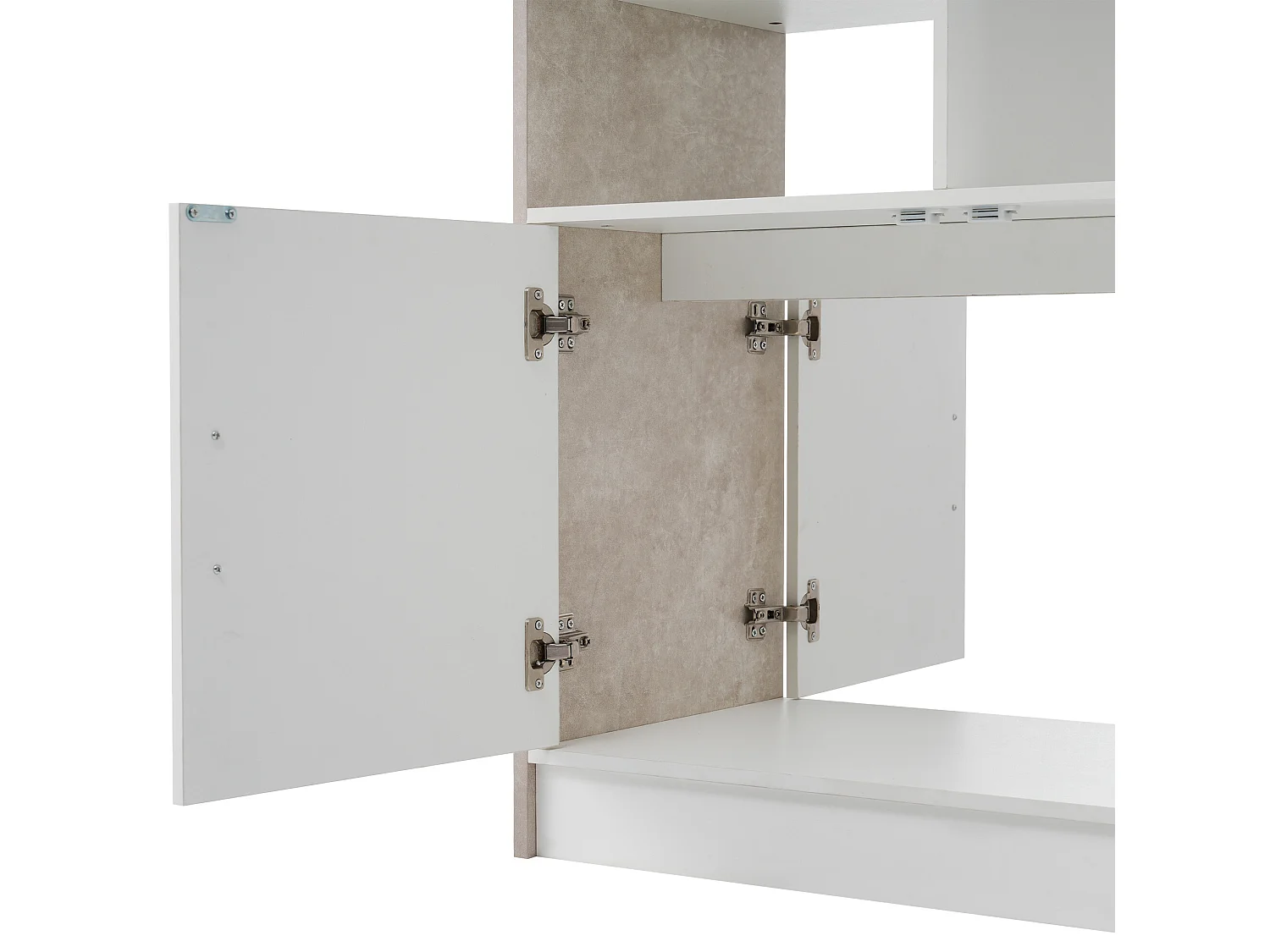 Meuble de bar, buffet bas avec rangement - MDF - style contemporain - coloris: gris et blanc