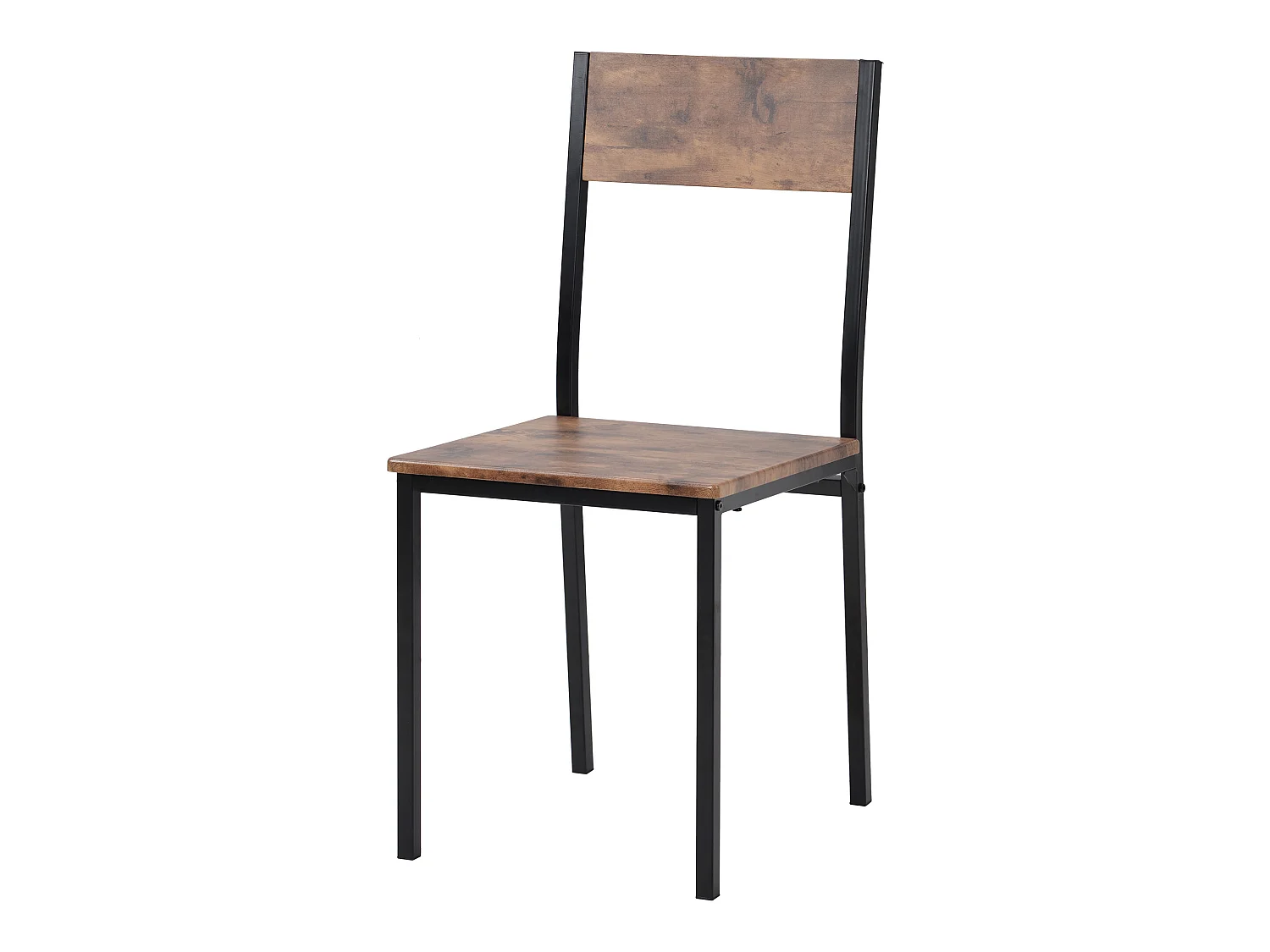 Conjunto mesa + 2 sillas - MDF y metal - estilo industrial - colores: marrón y negro