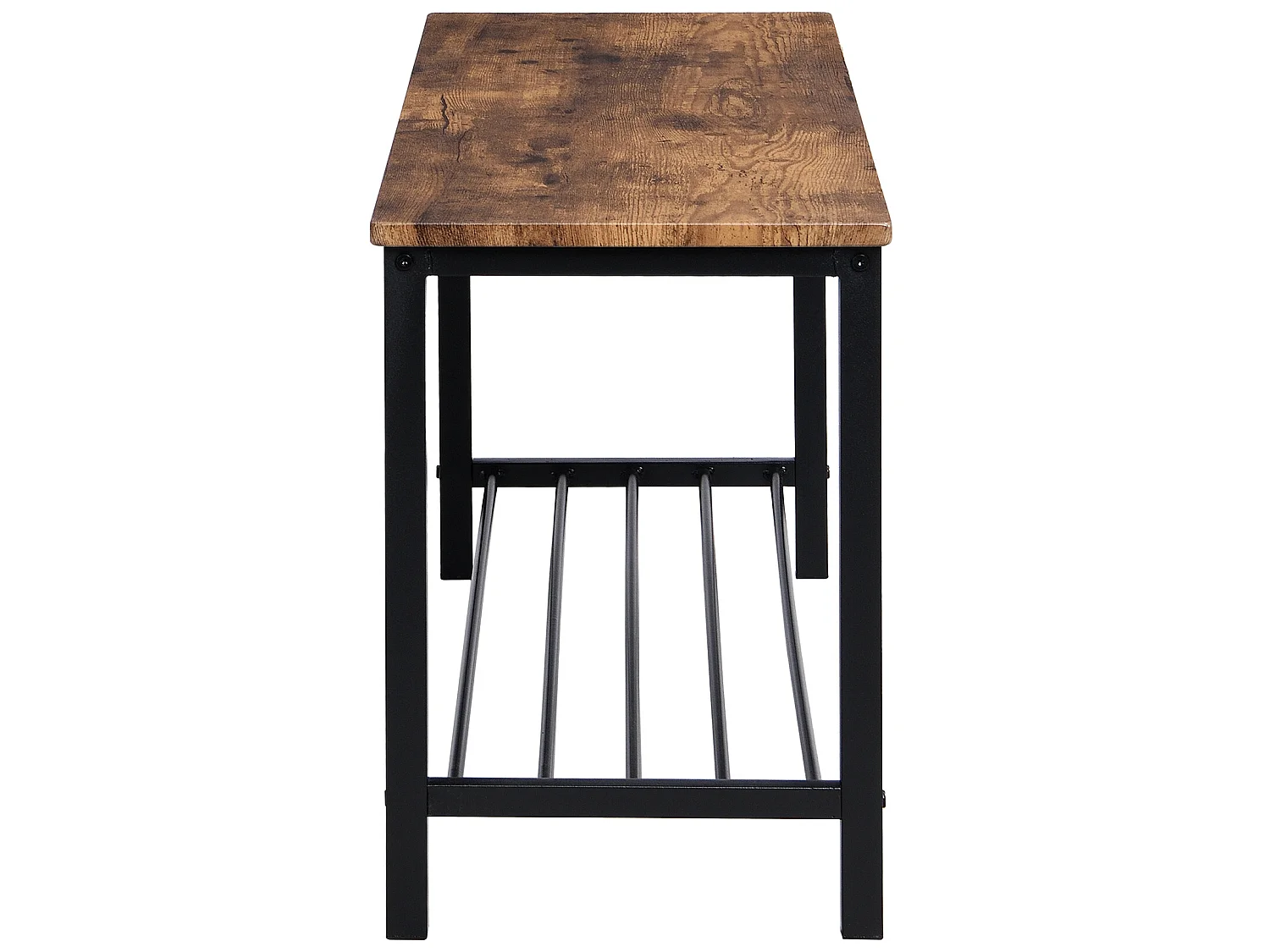 Tisch + 4 Stühle + Bankgarnitur - MDF und Metall - Industriestil - Braun