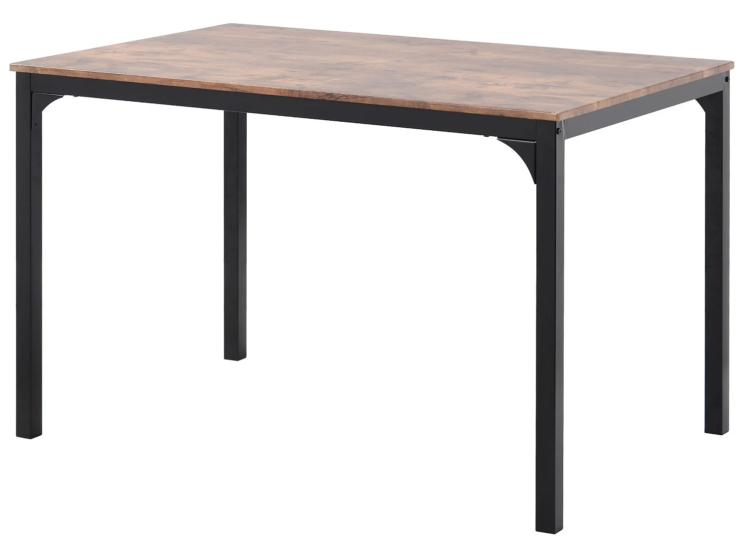 Ensemble table + 4 chaises - MDF et métal - style industriel - coloris: marron et noir
