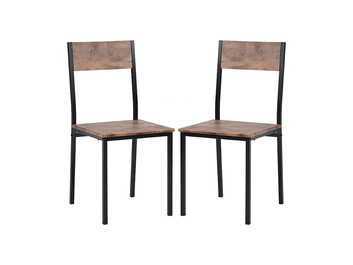 Conjunto mesa + 4 sillas - MDF y metal - estilo industrial - colores: marrón y negro