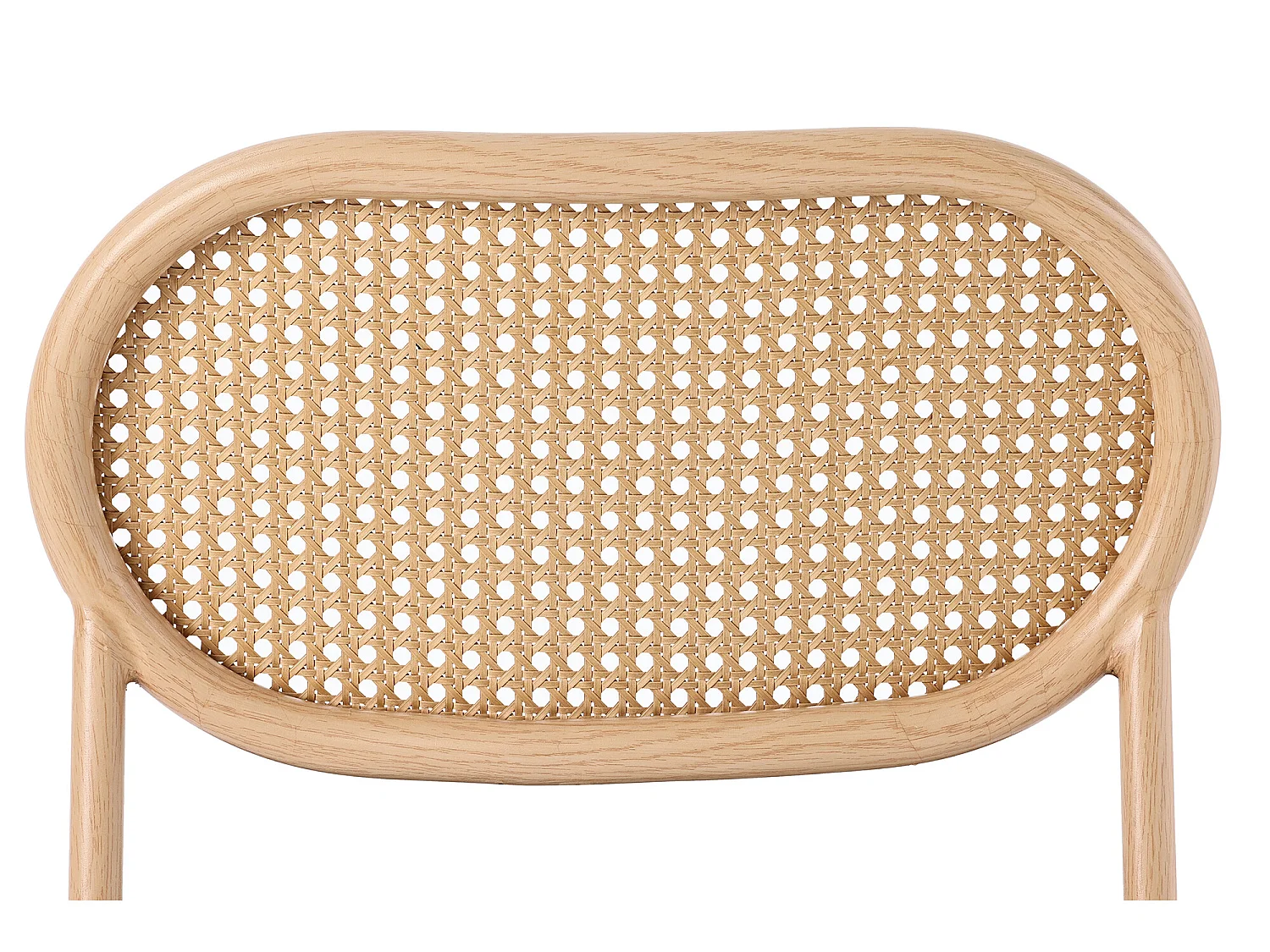 Set van 2 stoelen - pu lederen zitting - houten poten - kleur naturel en zwart