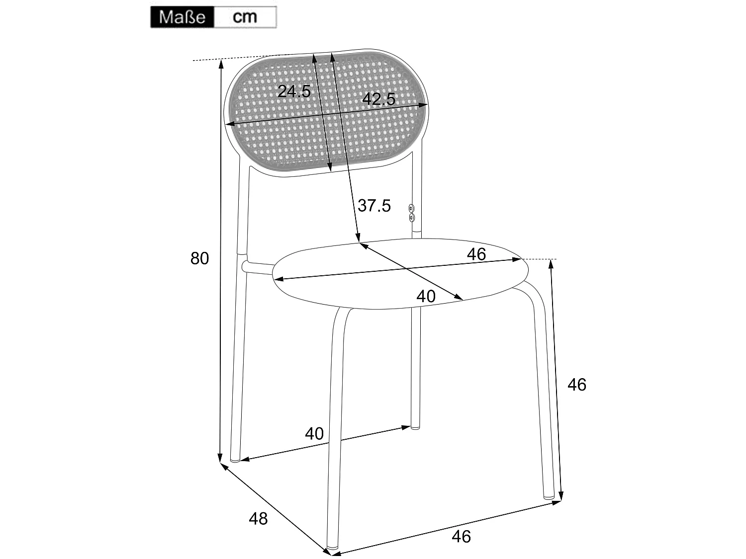 Set van 2 stoelen - pu lederen zitting - houten poten - kleur naturel en zwart