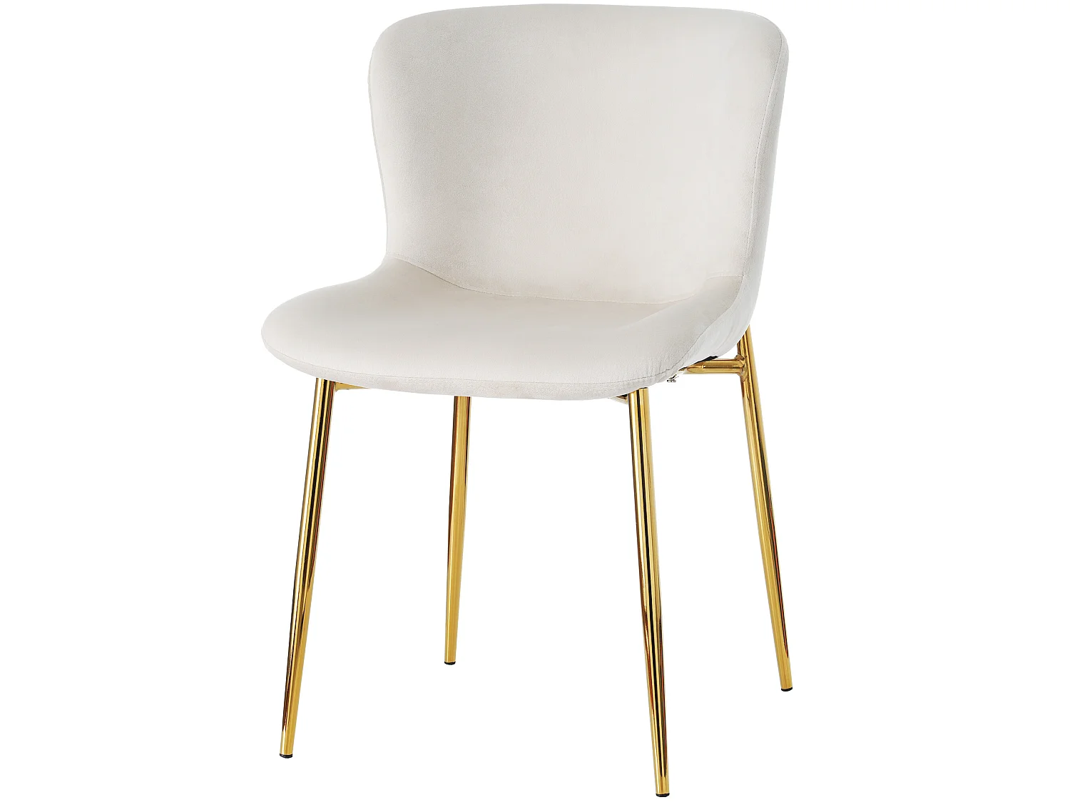 Set van 2 stoelen - fluweel - goud metalen poten - beige