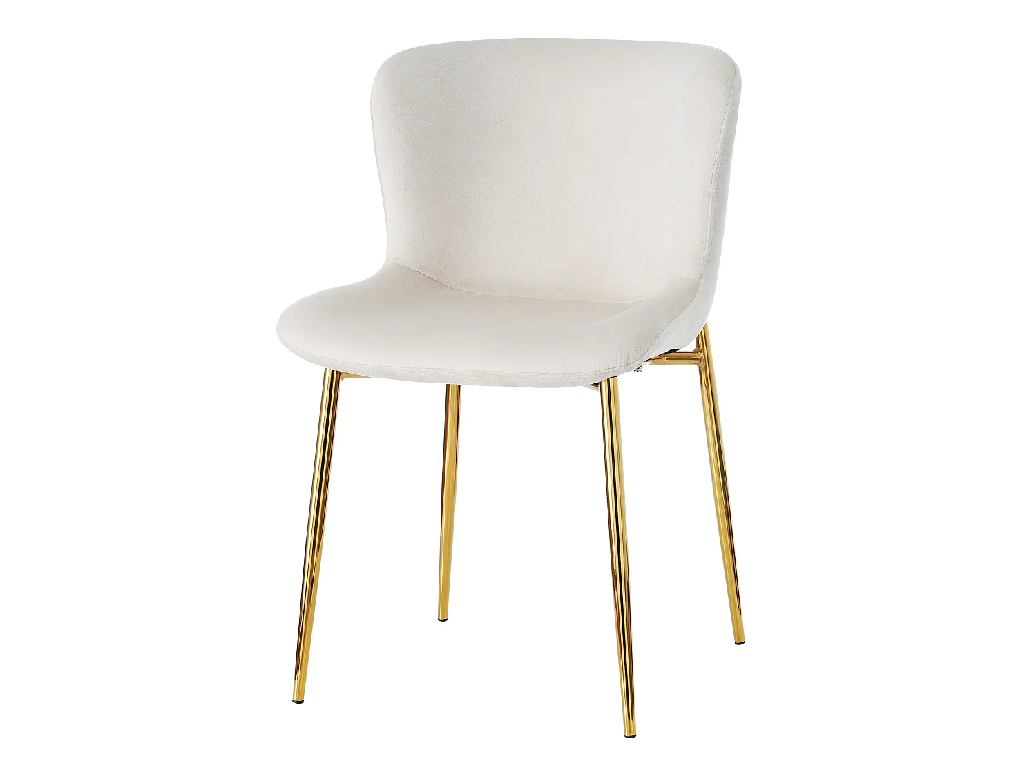Set van 2 stoelen - fluweel - goud metalen poten - beige