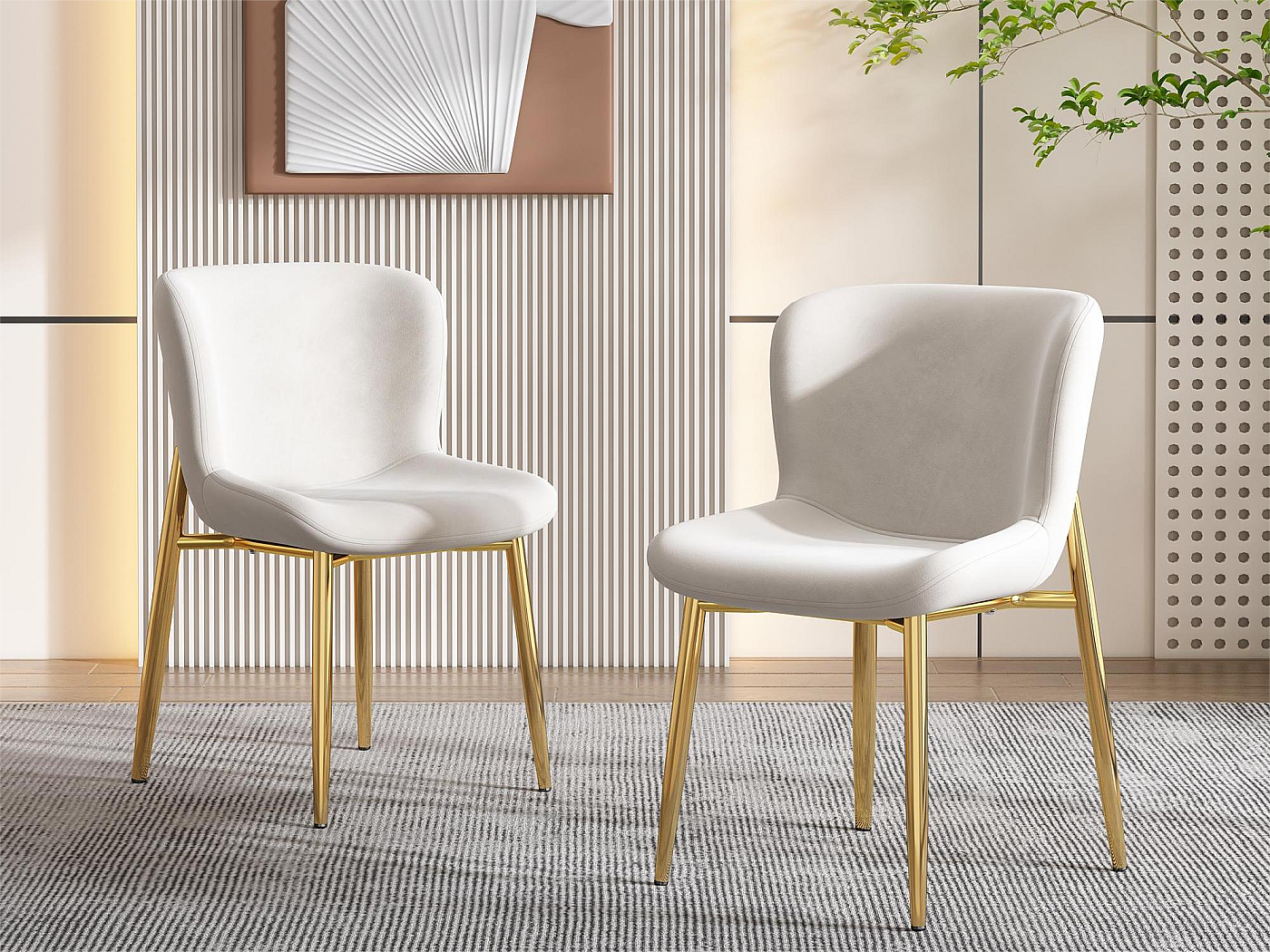 Metalen en fluwelen beige bank | Leen Bakker