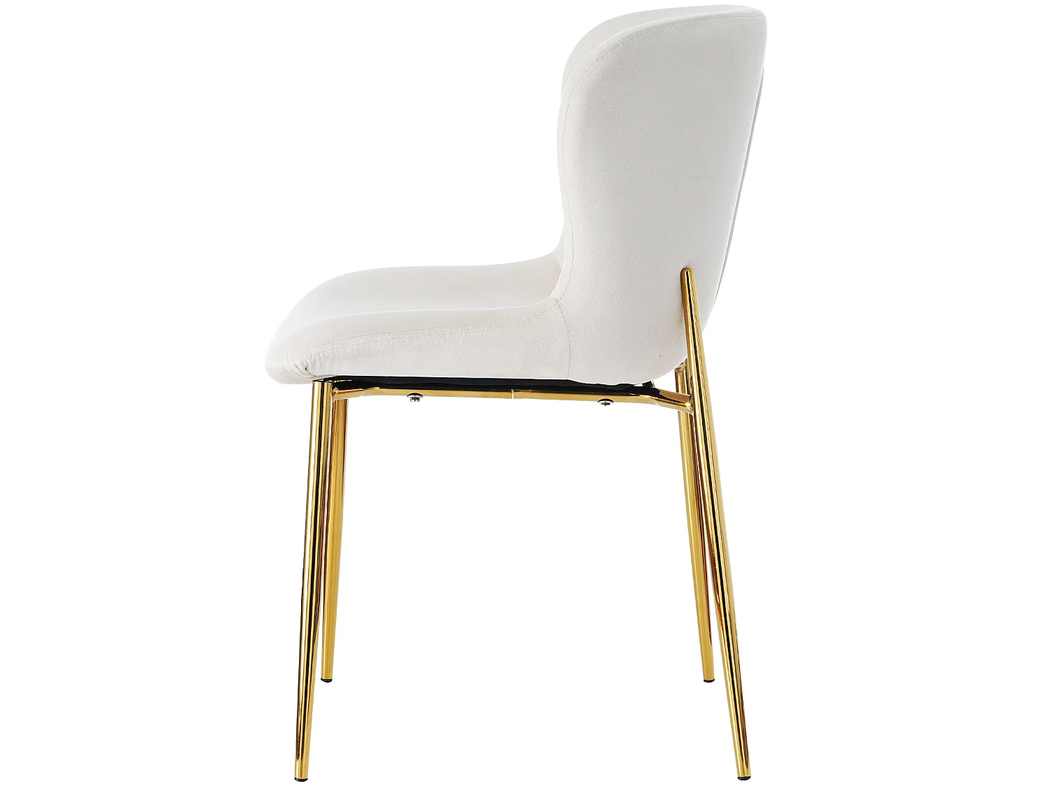 Set van 2 stoelen - fluweel - goud metalen poten - beige