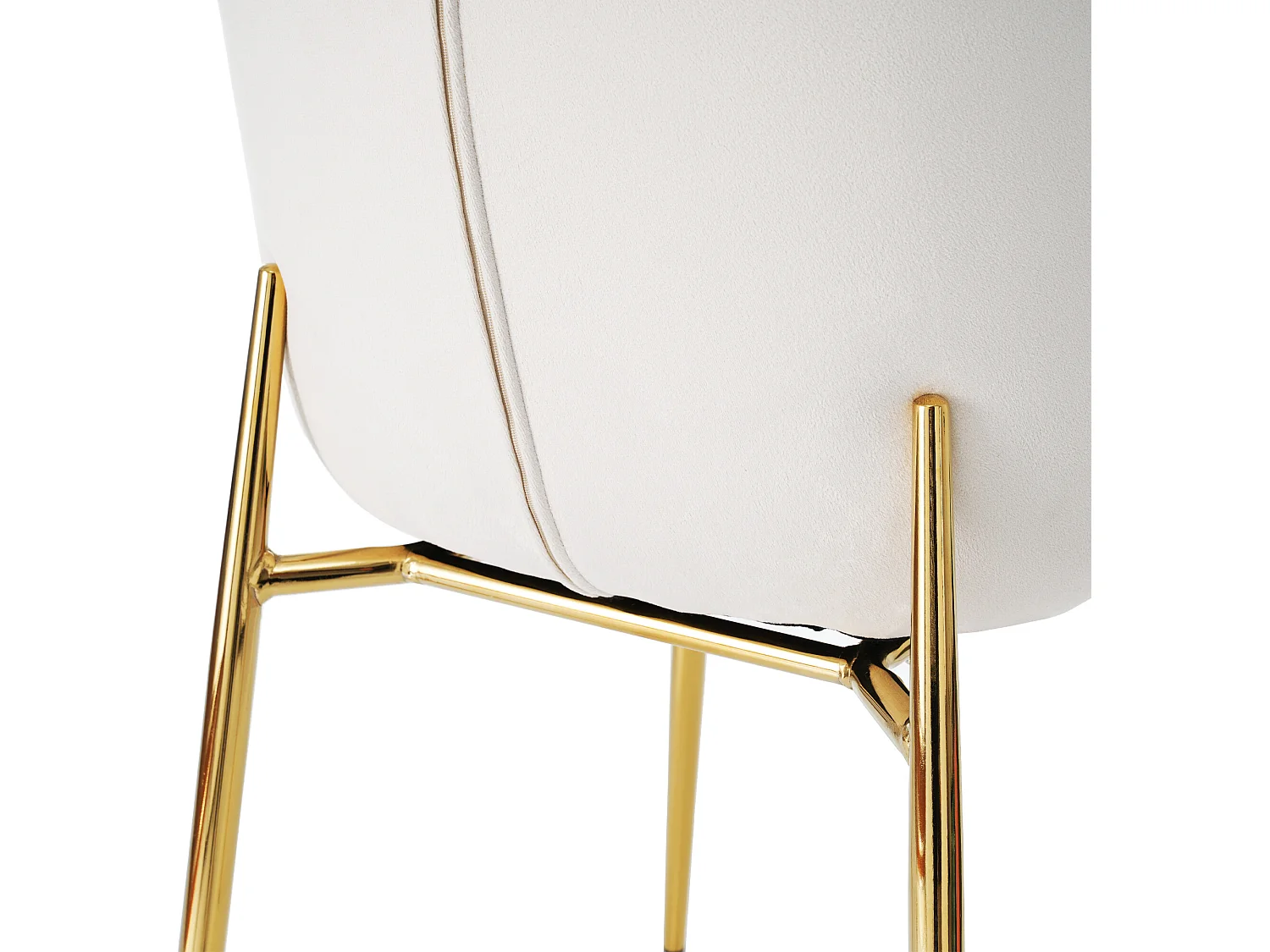 Set van 2 stoelen - fluweel - goud metalen poten - beige