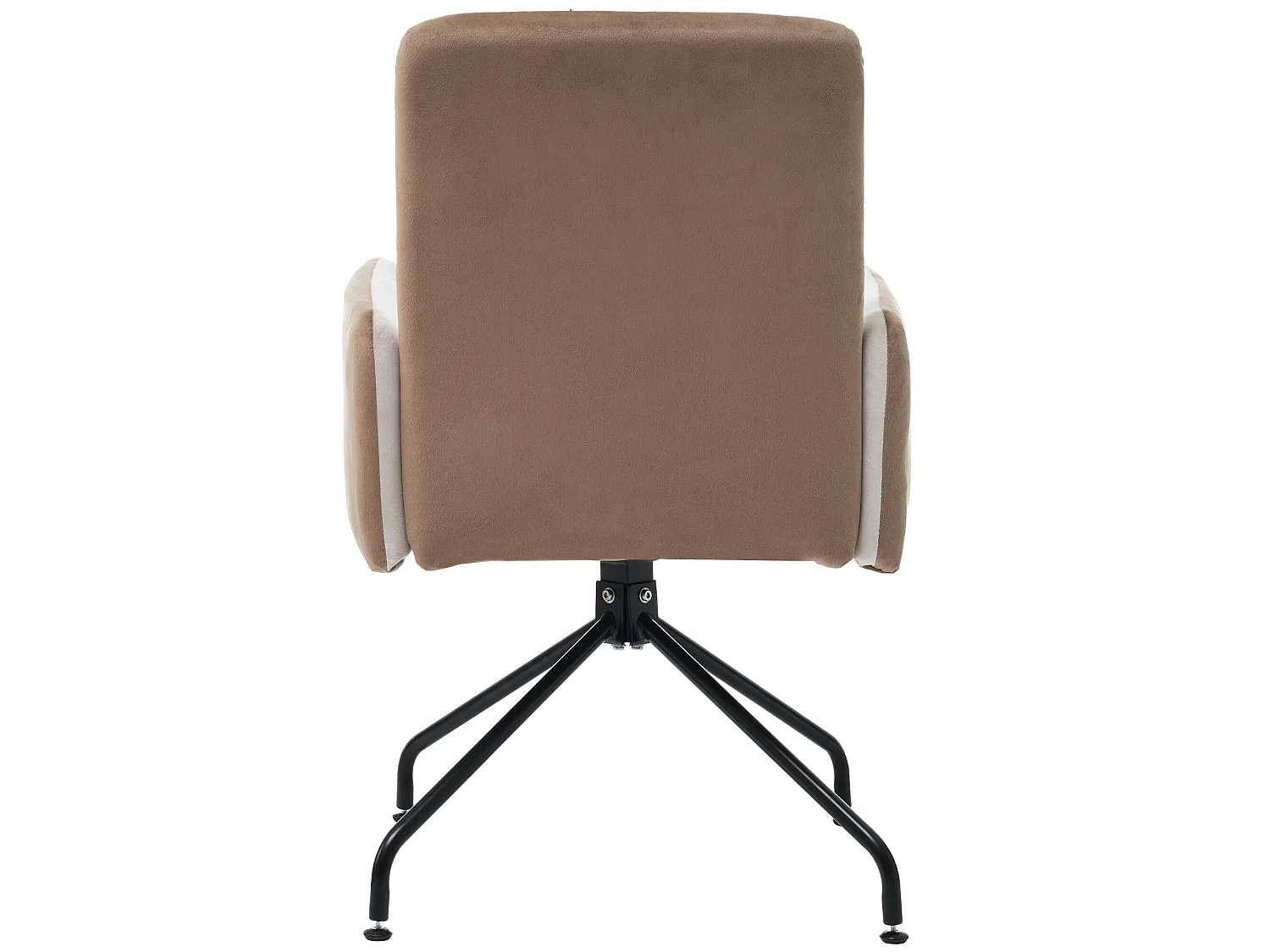 Lot de 2 chaises pivotantes - velours - avec accoudoir - coloris: beige et noir