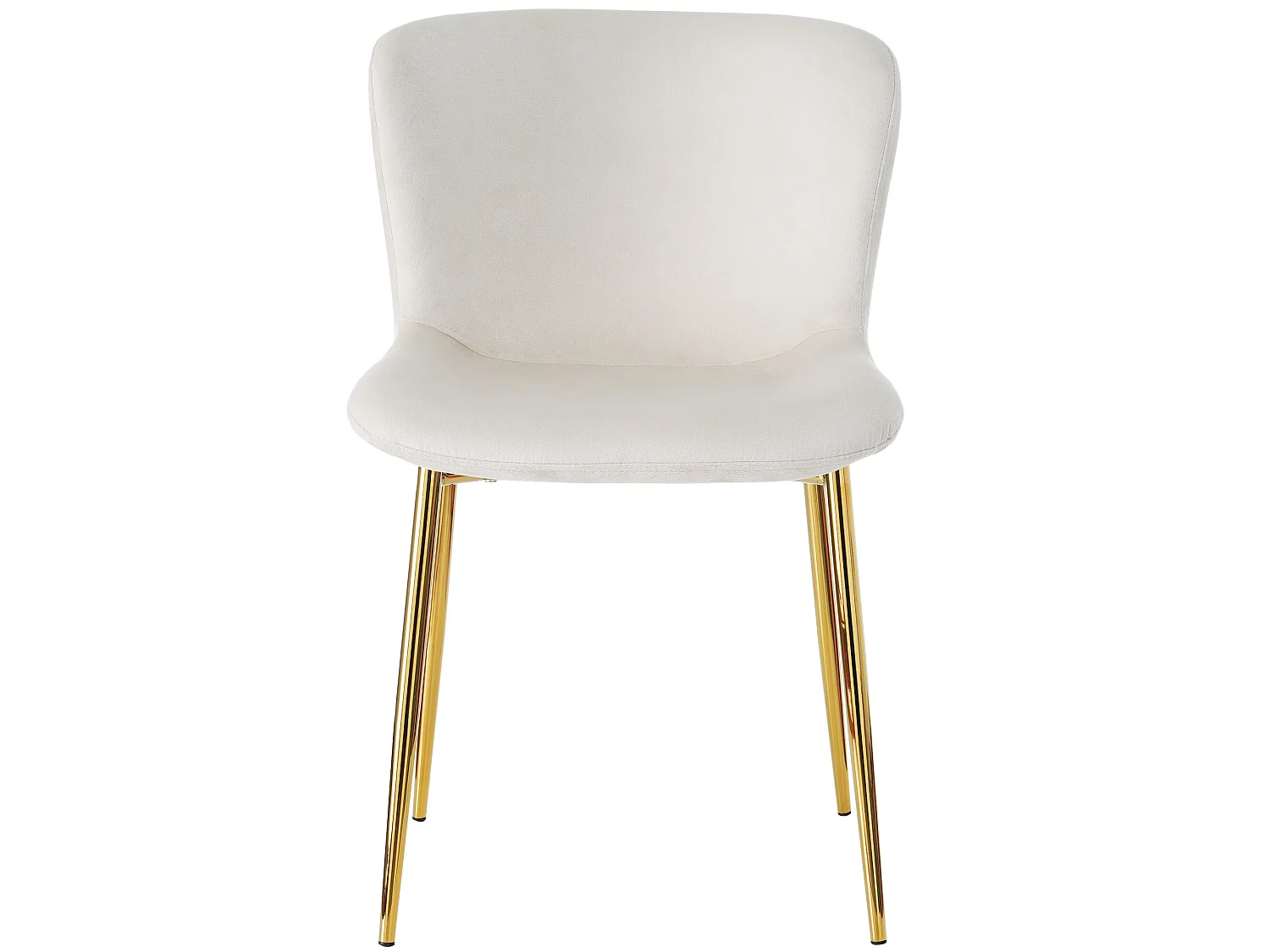 Lot de 6 chaises - velours - pieds en métal doré - beige