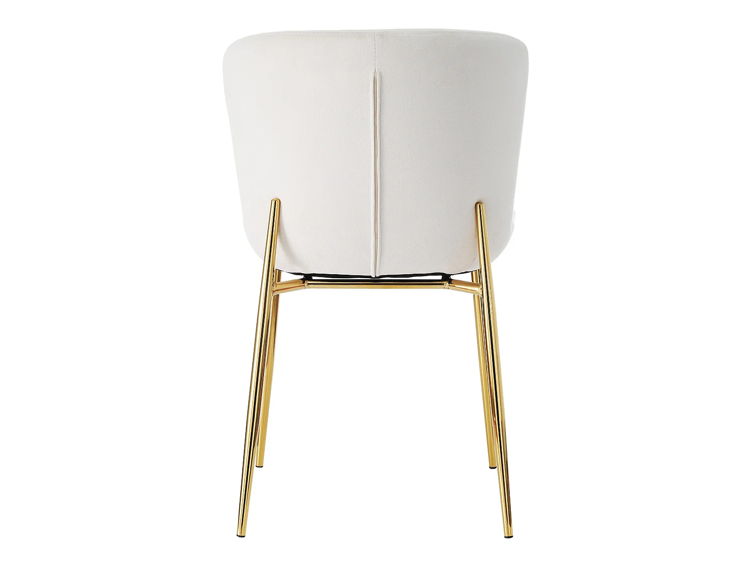 Lot de 6 chaises - velours - pieds en métal doré - beige