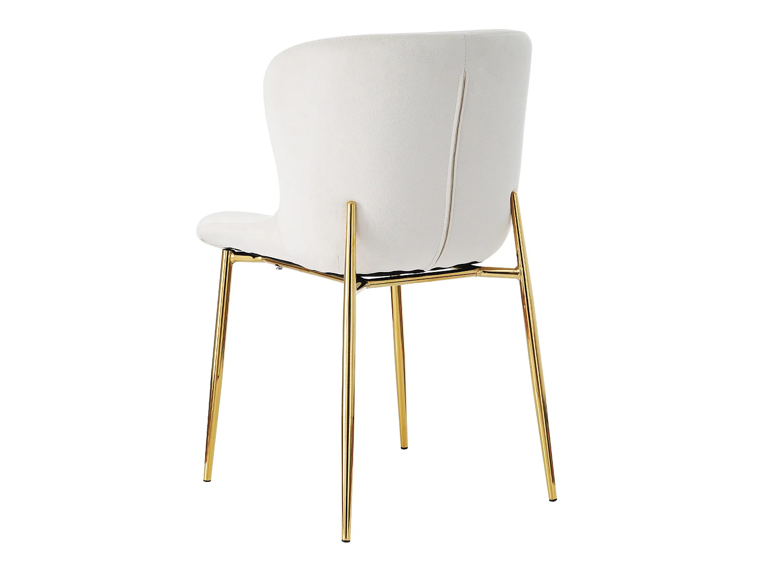 Lot de 6 chaises - velours - pieds en métal doré - beige