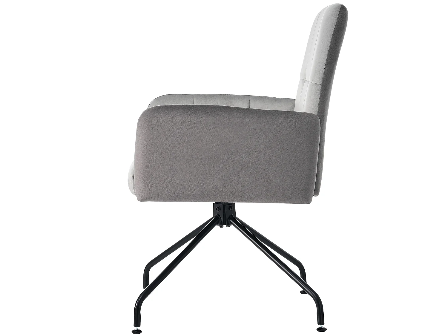 Conjunto de 2 cadeiras giratórias - veludo - com apoio de braço - cores: cinza e preto