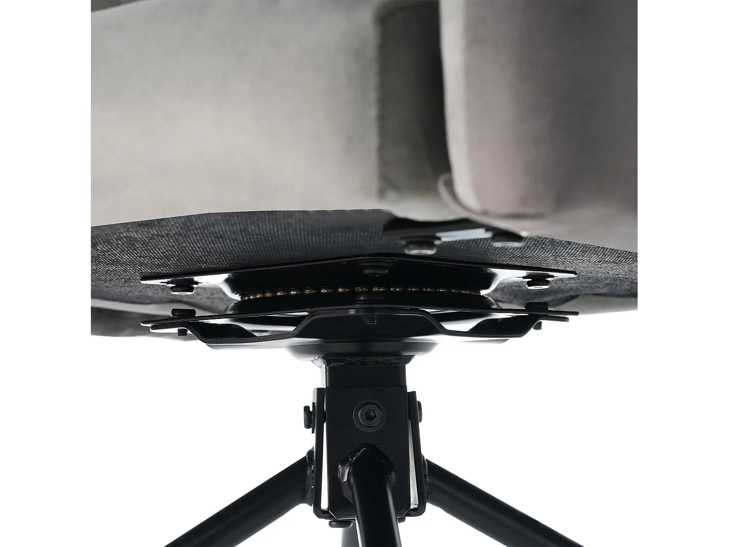 Conjunto de 2 cadeiras giratórias - veludo - com apoio de braço - cores: cinza e preto