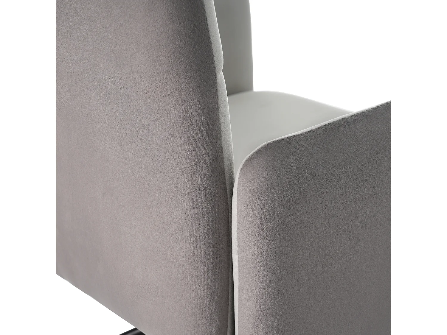 Conjunto de 2 cadeiras giratórias - veludo - com apoio de braço - cores: cinza e preto