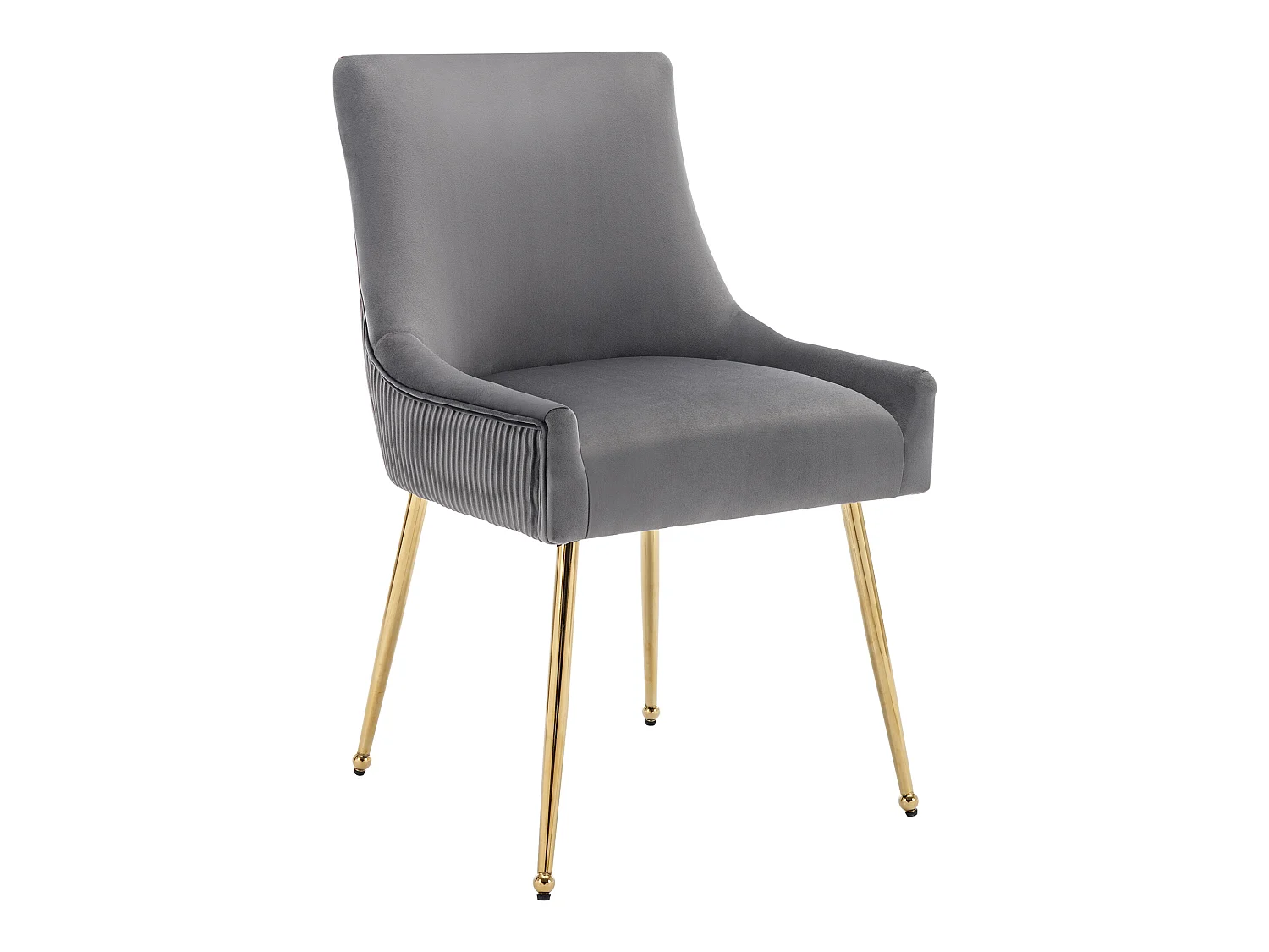 Eetkamerstoel - fluweel en metaal - grijs