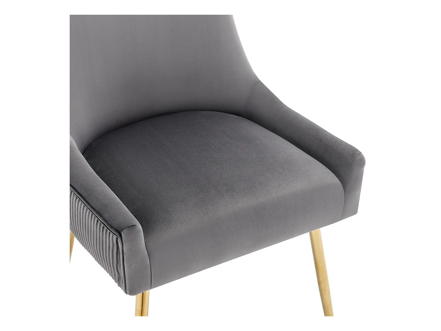 Eetkamerstoel - fluweel en metaal - grijs