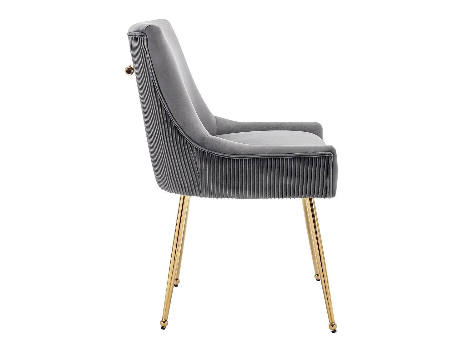 Eetkamerstoel - fluweel en metaal - grijs