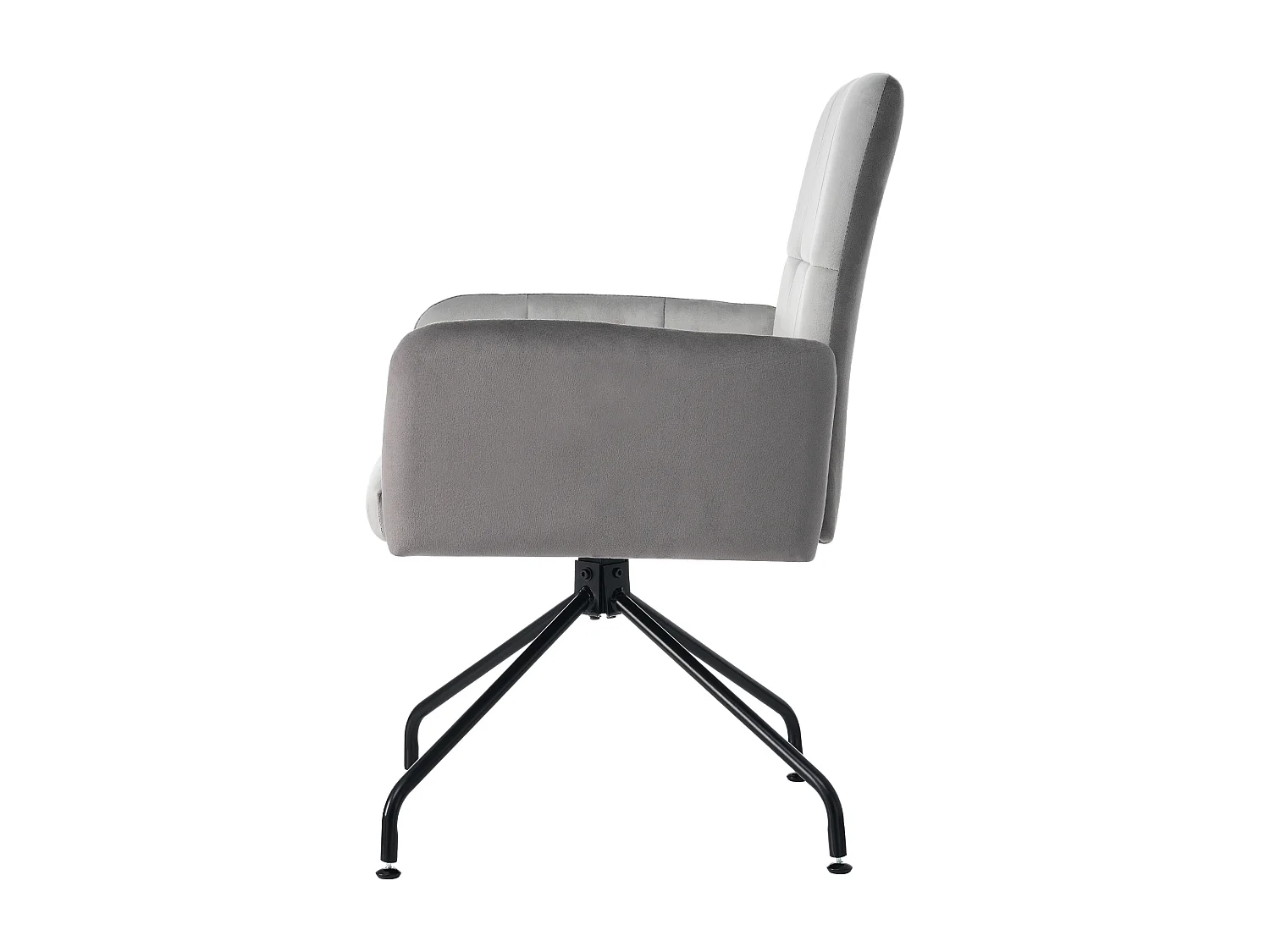 Draaistoelen - fluweel - met armleuning - voor eetkamer en keuken - grijs