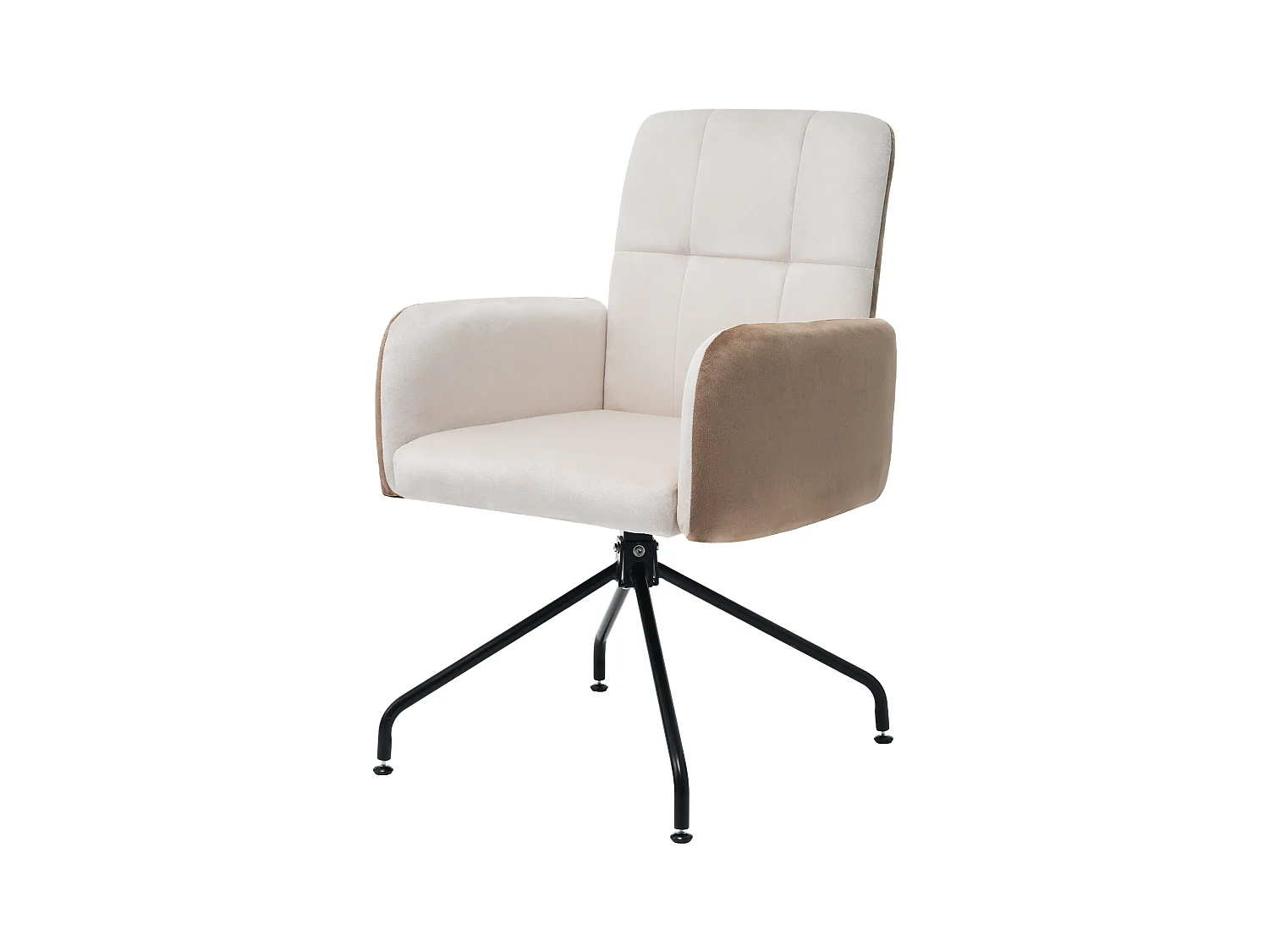 Drehstühle – Samt – mit Armlehne – für Esszimmer und Küche – Beige