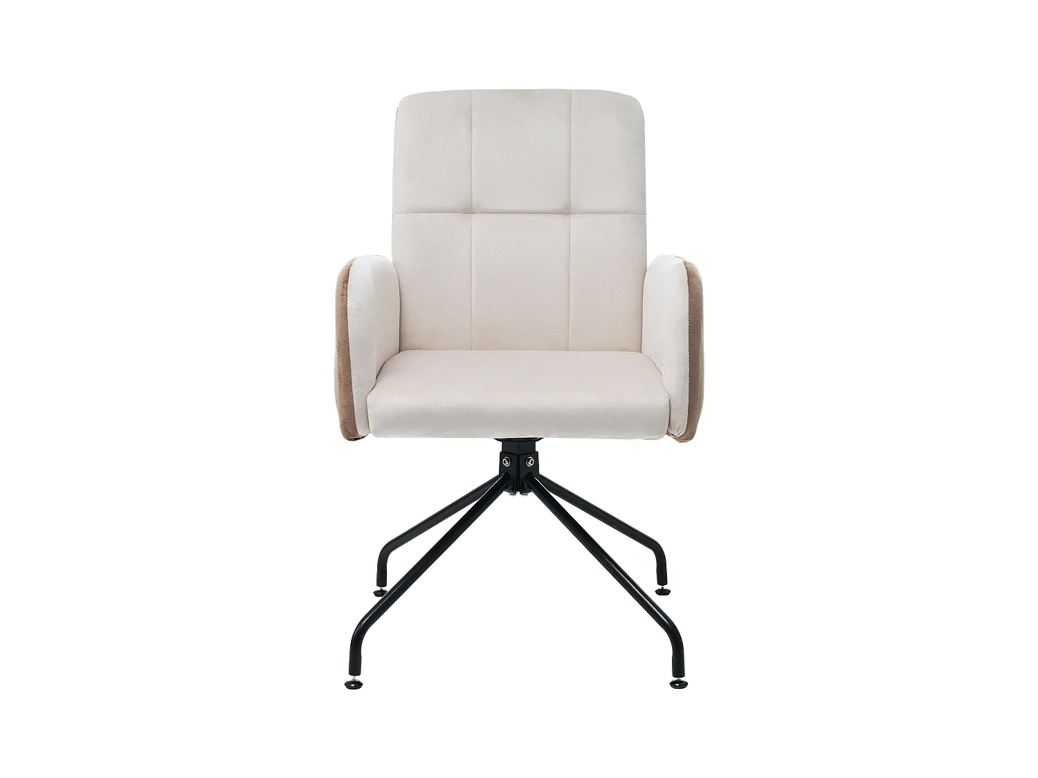 Chaises pivotantes - velours - avec accoudoir - pour salle à manger et cuisine - beige