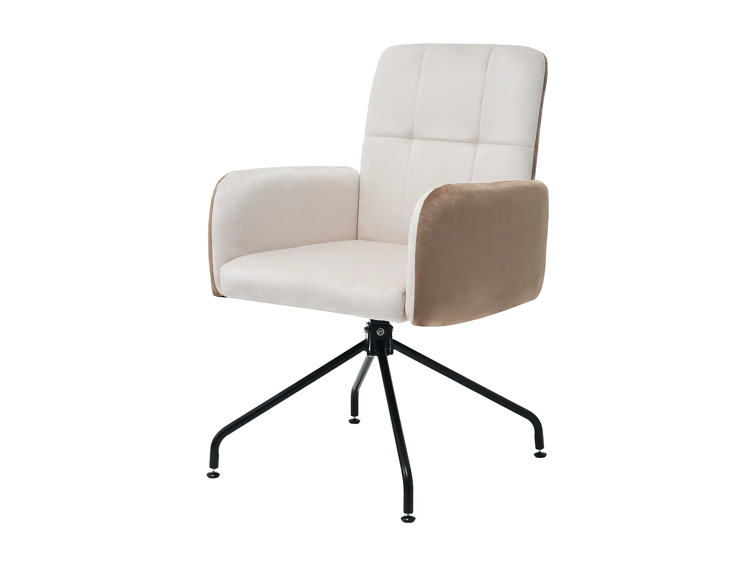 Drehstühle – Samt – mit Armlehne – für Esszimmer und Küche – Beige