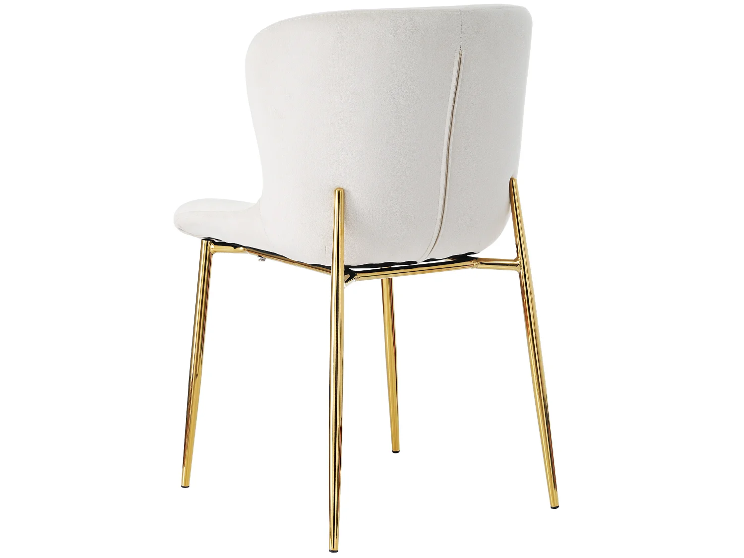 Set van 4 stoelen - fluweel - goud metalen poten - beige