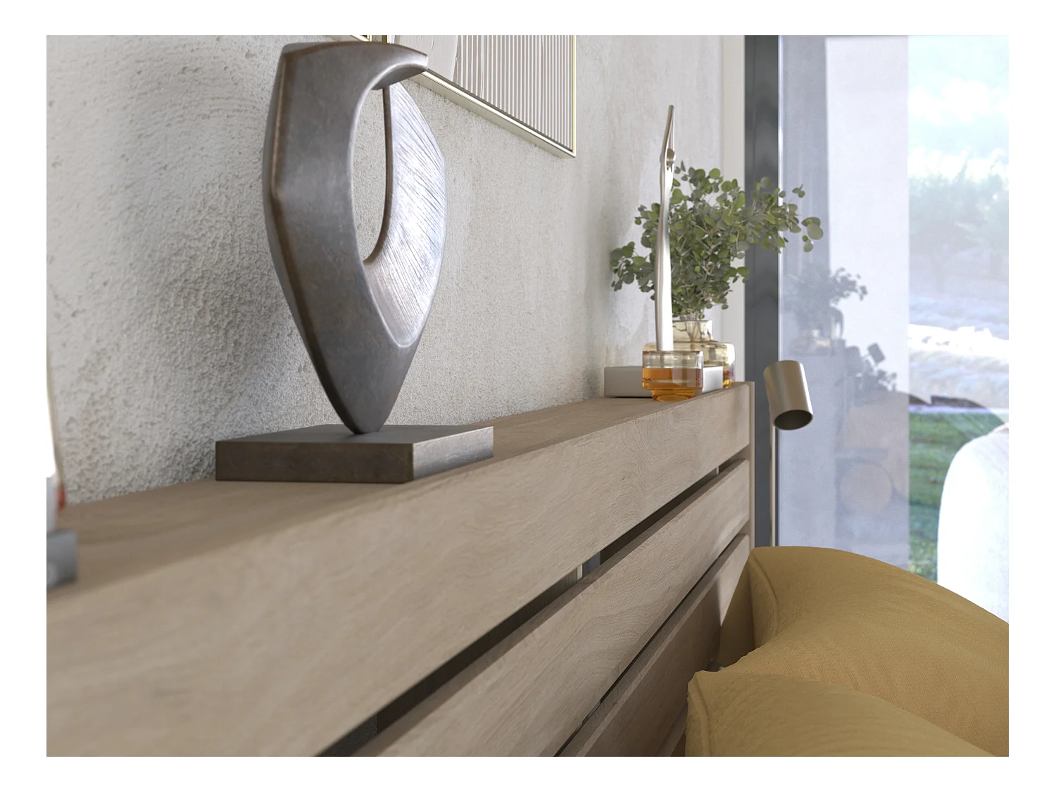 Lit 180 x 200 cm avec rangements - Coloris : Naturel - TENALIA