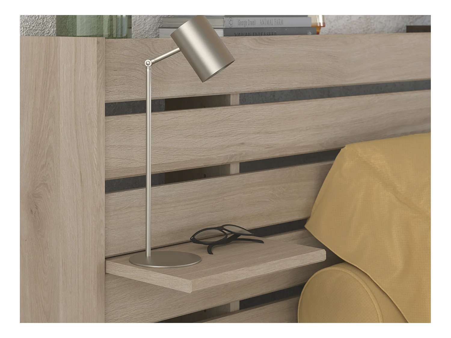 Lit 180 x 200 cm avec rangements - Coloris : Naturel - TENALIA