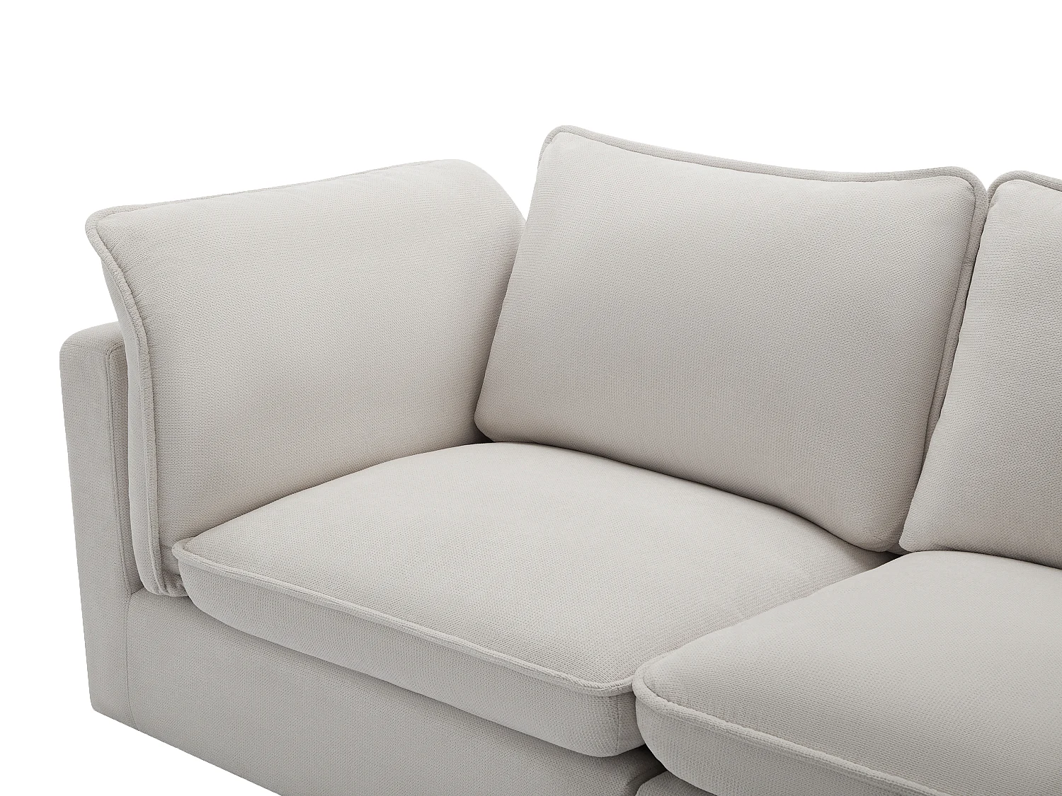 Ecksofa - Ecke rechts - Strukturstoff - Beige - BRUMADO