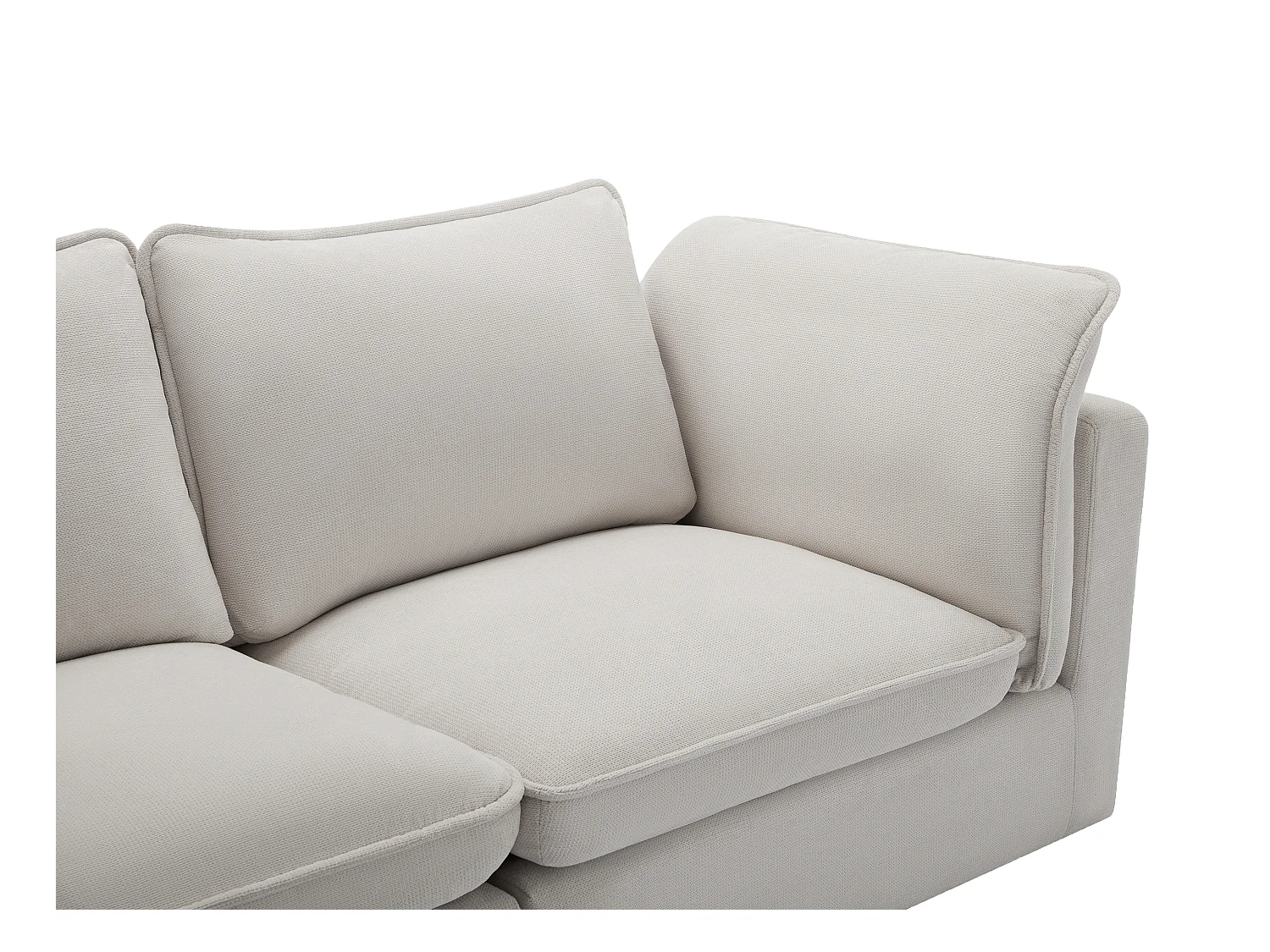 Canapé d'angle gauche en tissu texturé beige BRUMADO