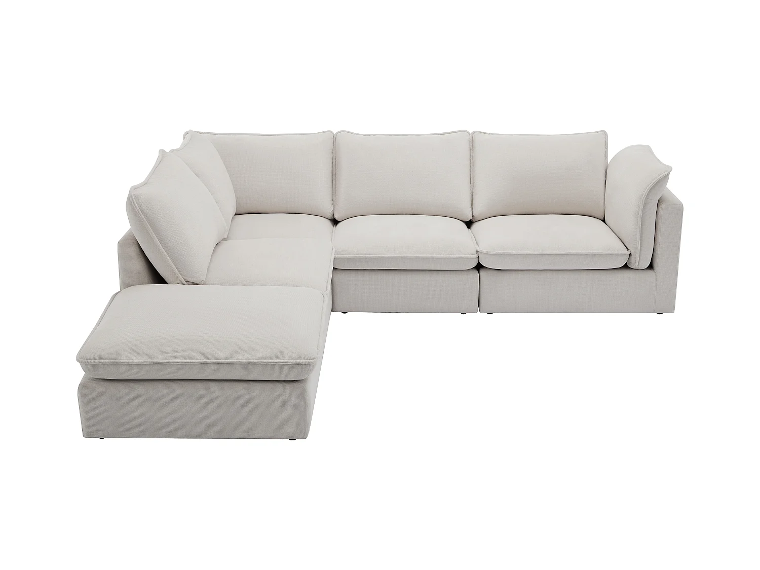 Ecksofa - Ecke links - Strukturstoff - Beige - BRUMADO