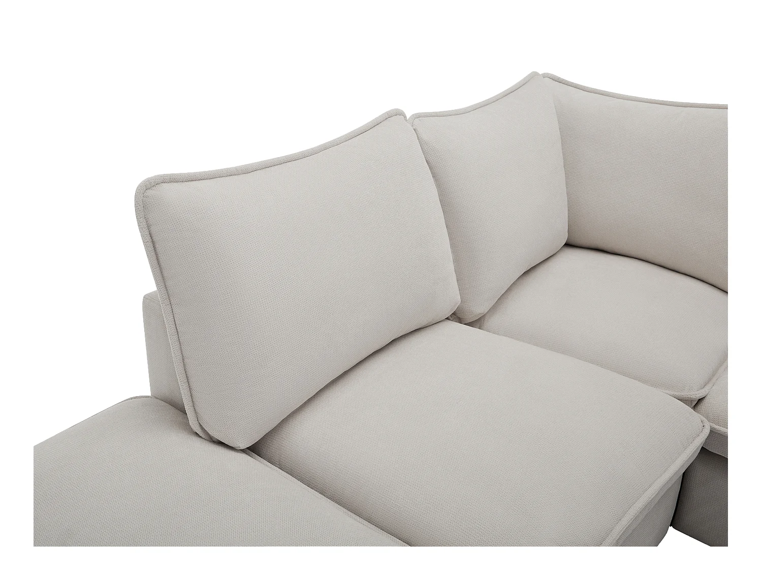 Ecksofa - Ecke links - Strukturstoff - Beige - BRUMADO