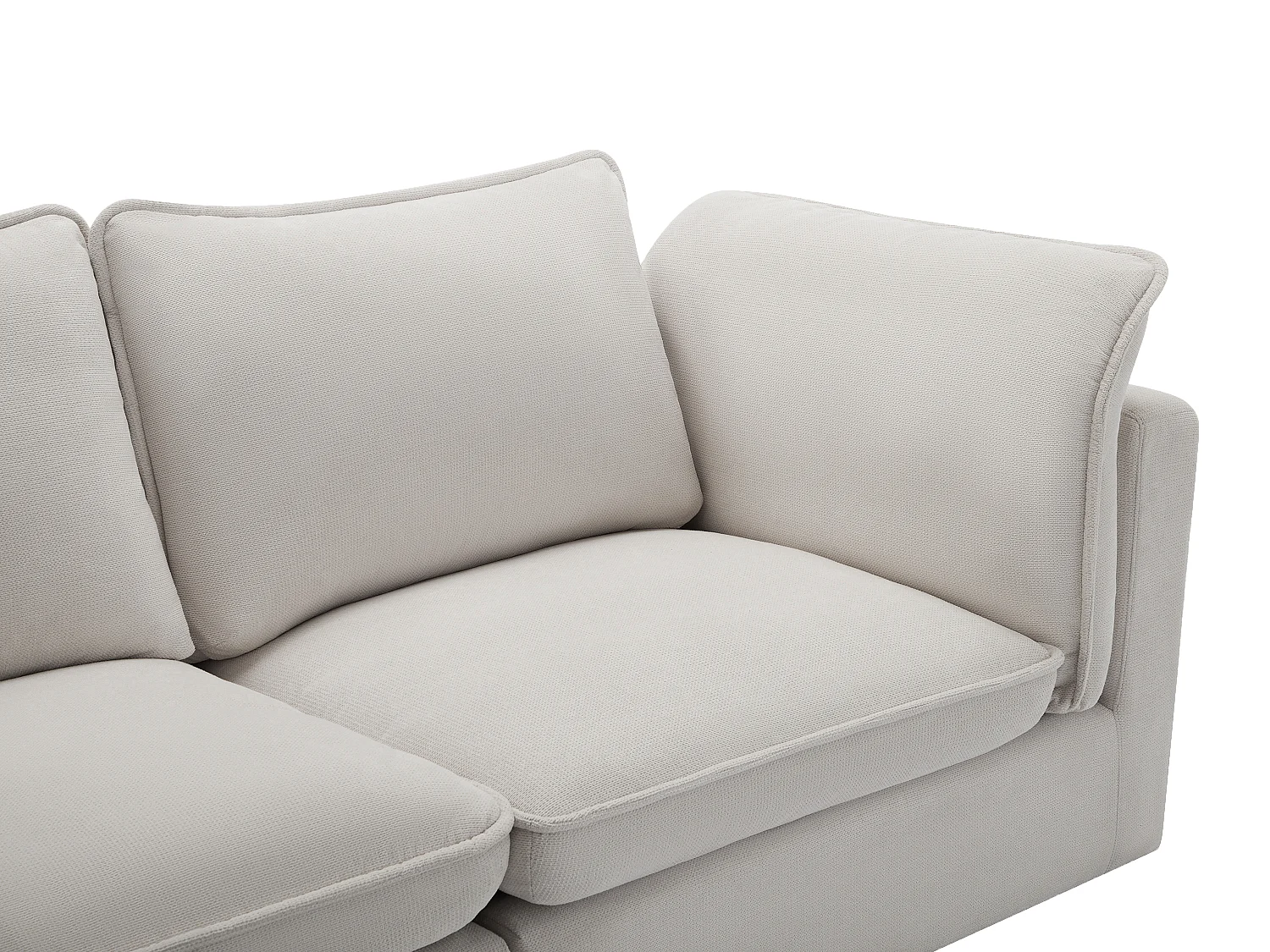 Ecksofa - Ecke links - Strukturstoff - Beige - BRUMADO