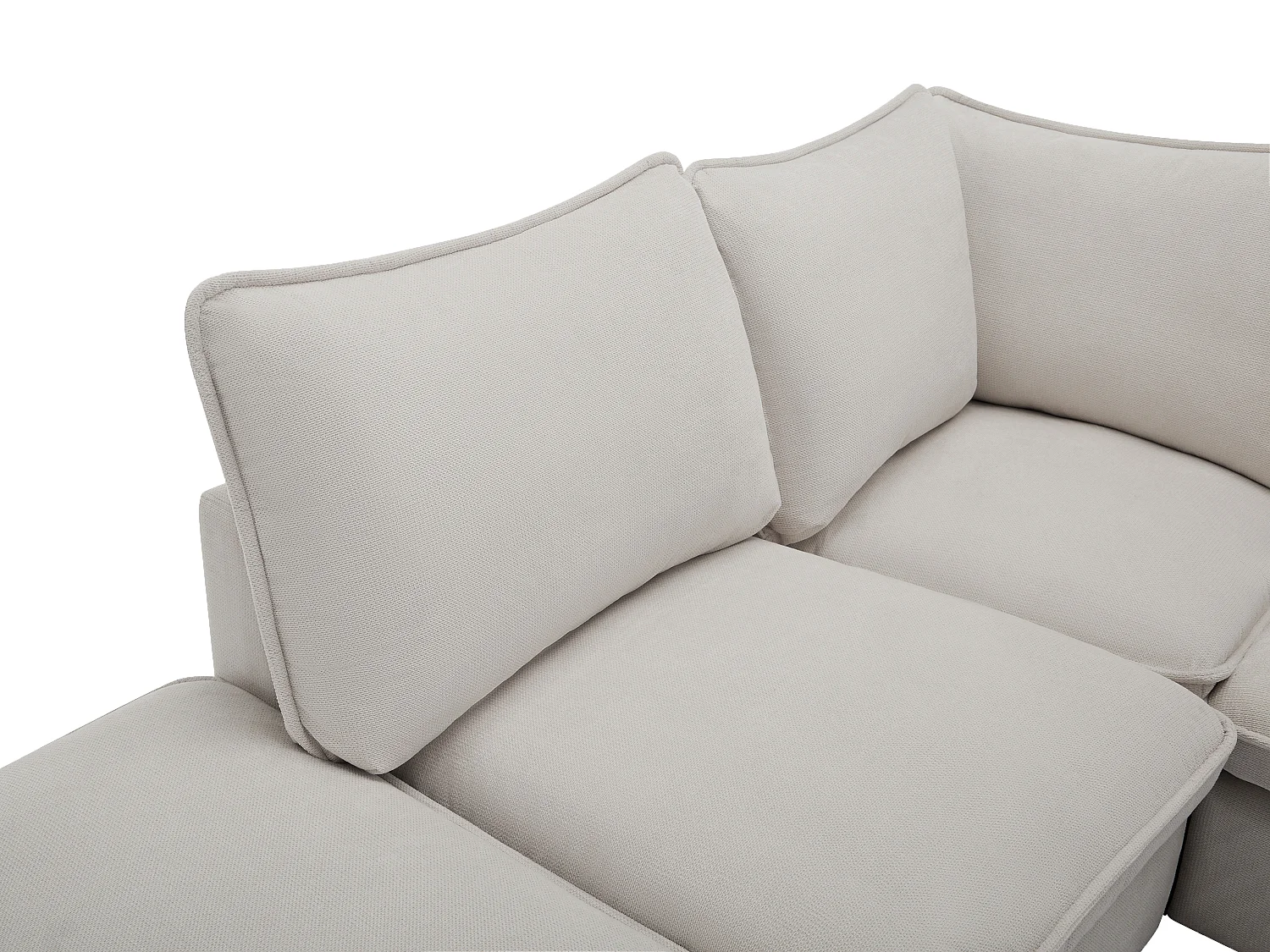 Ecksofa - Ecke links - Strukturstoff - Beige - BRUMADO