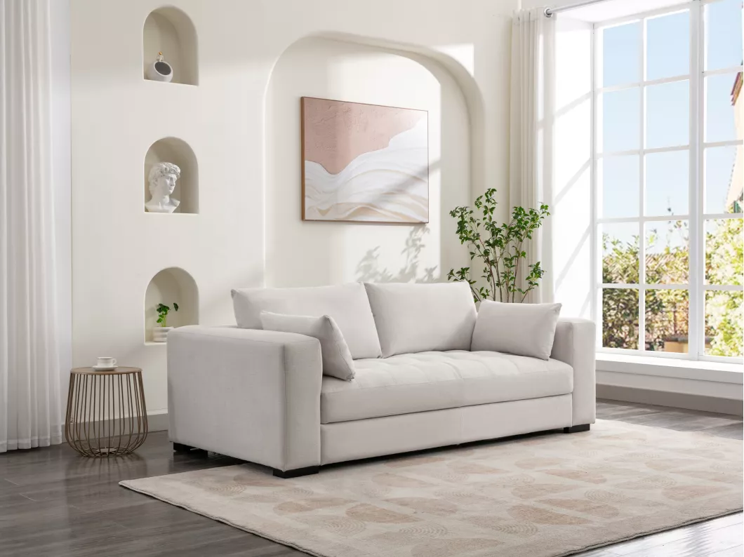 Kauf Unique Sofa 2-Sitzer - Strukturstoff - Beige - REBOLDA