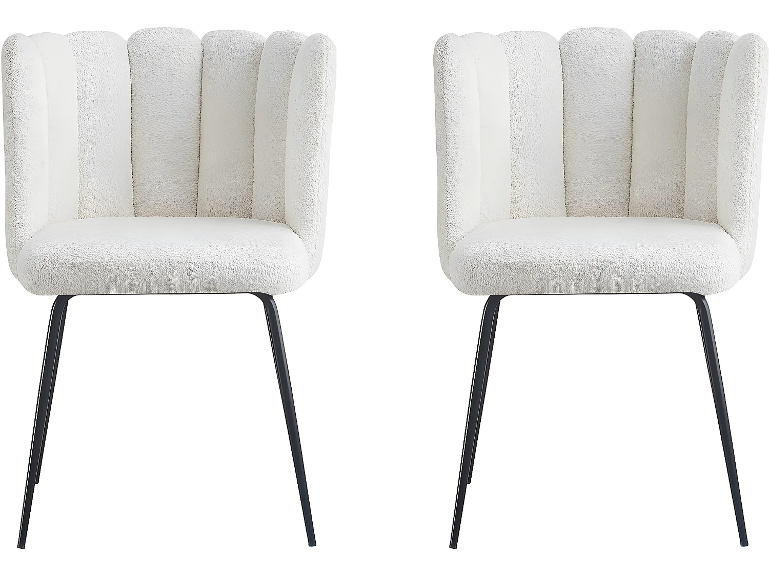 Lot de 2 chaises en tissu "Anja" - Crème