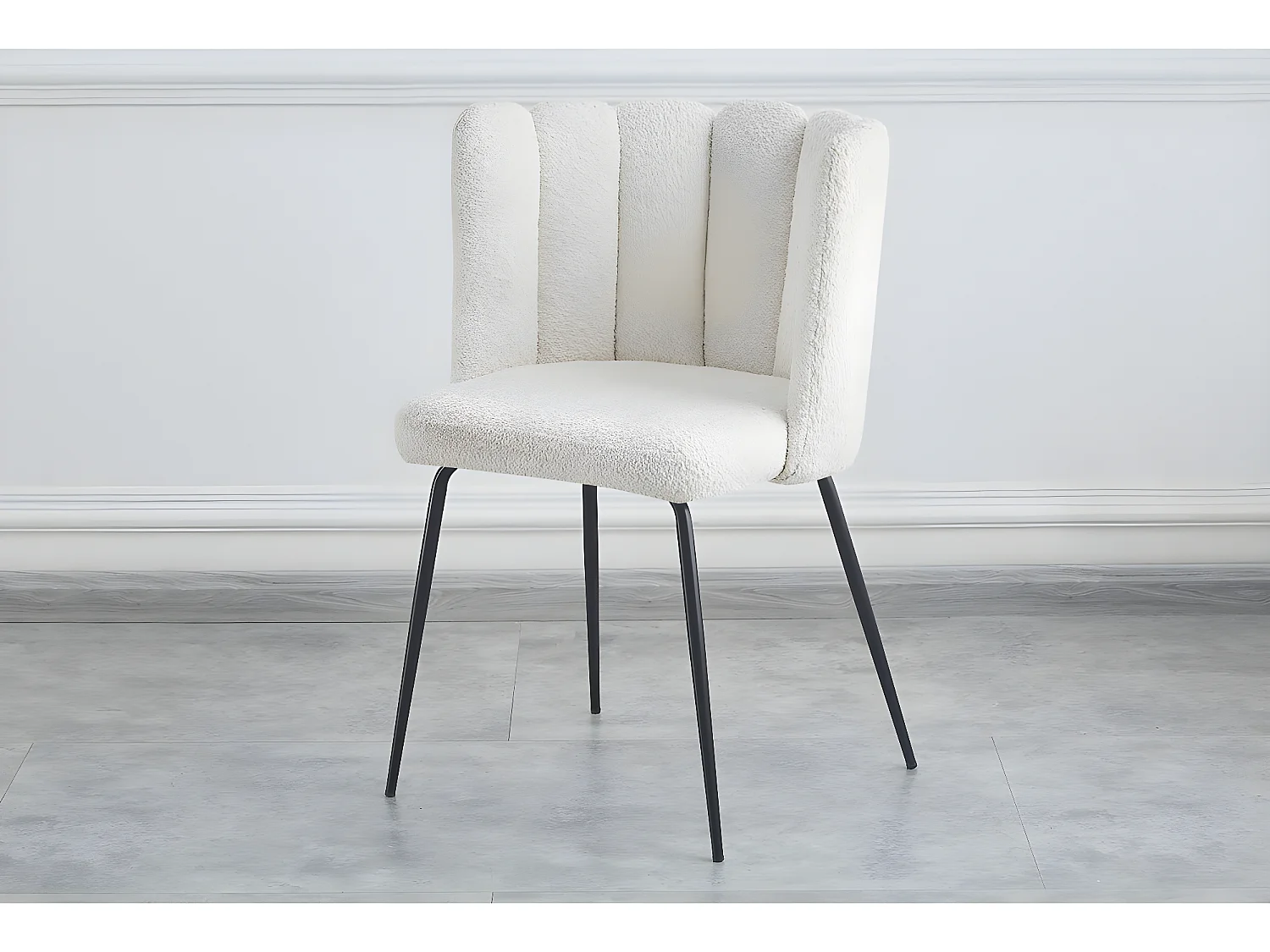 Lot de 2 chaises en tissu "Anja" - Crème