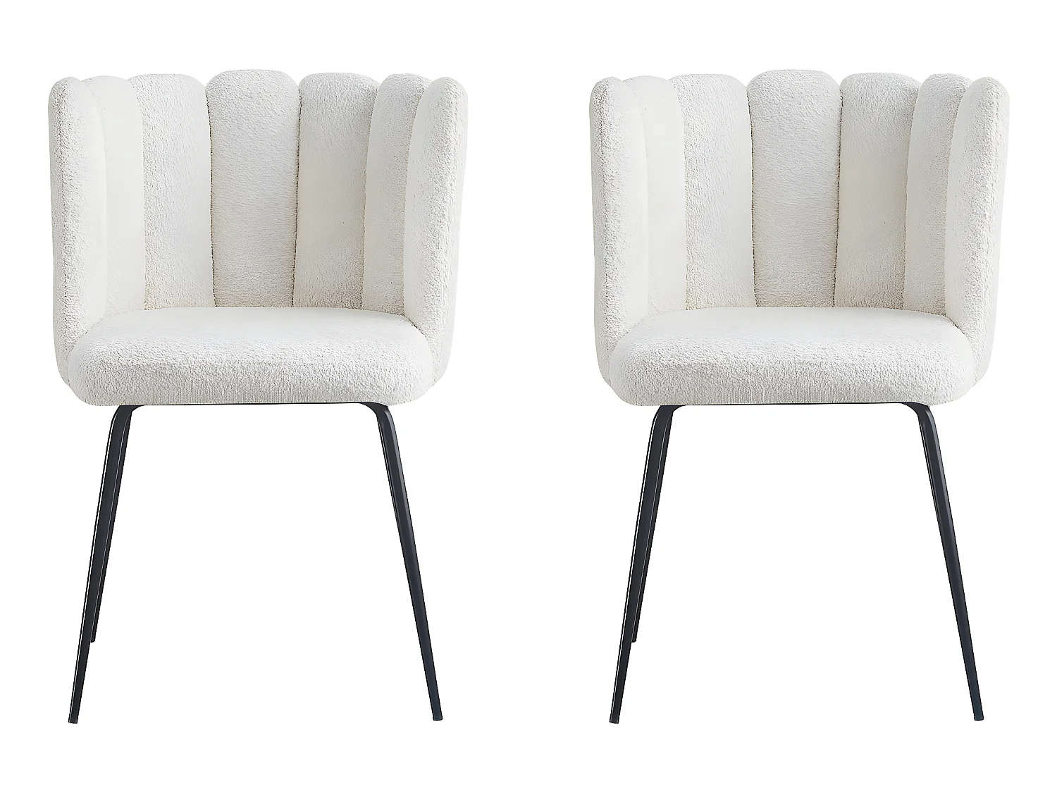 Lot de 2 chaises en tissu "Anja" - Crème