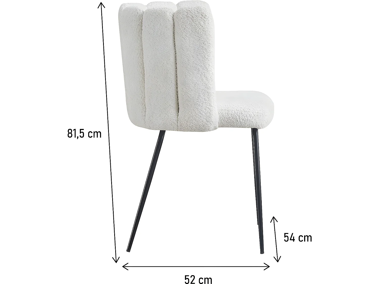 Lot de 2 chaises en tissu "Anja" - Crème