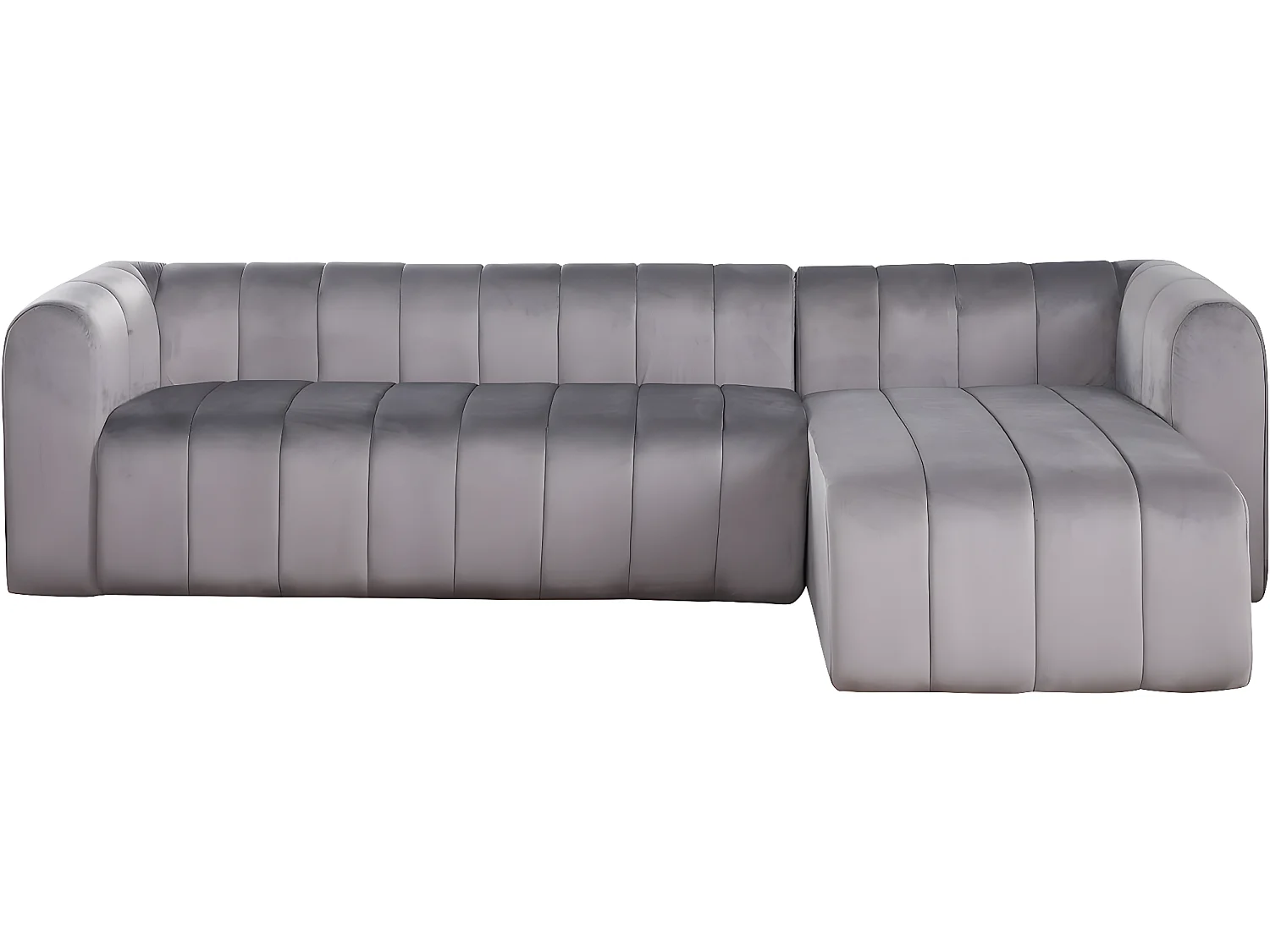 Divano angolare in velluto "Victor Hugo" - 3 posti - Grigio