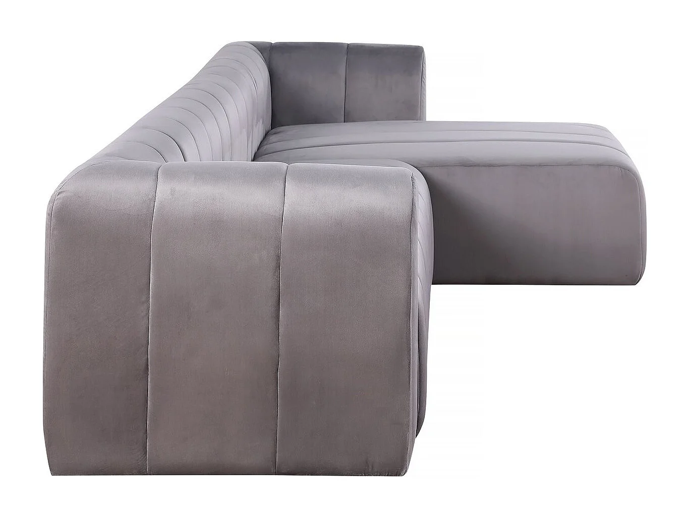 Canapé d'angle en velours "Victor Hugo" - 3 places - Gris