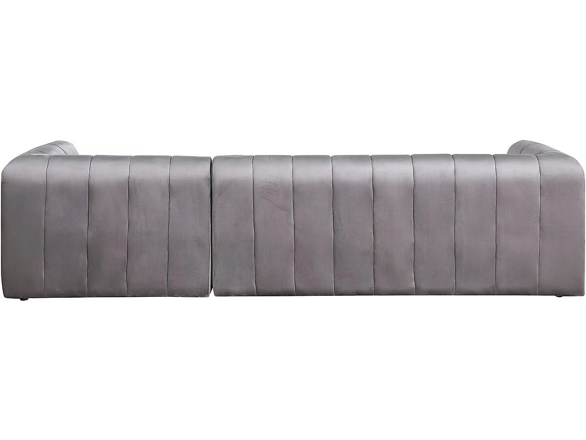 "Victor Hugo" Hörnsoffa i sammet - 3-sits - Grå modern design av hög kvalitet och komfort